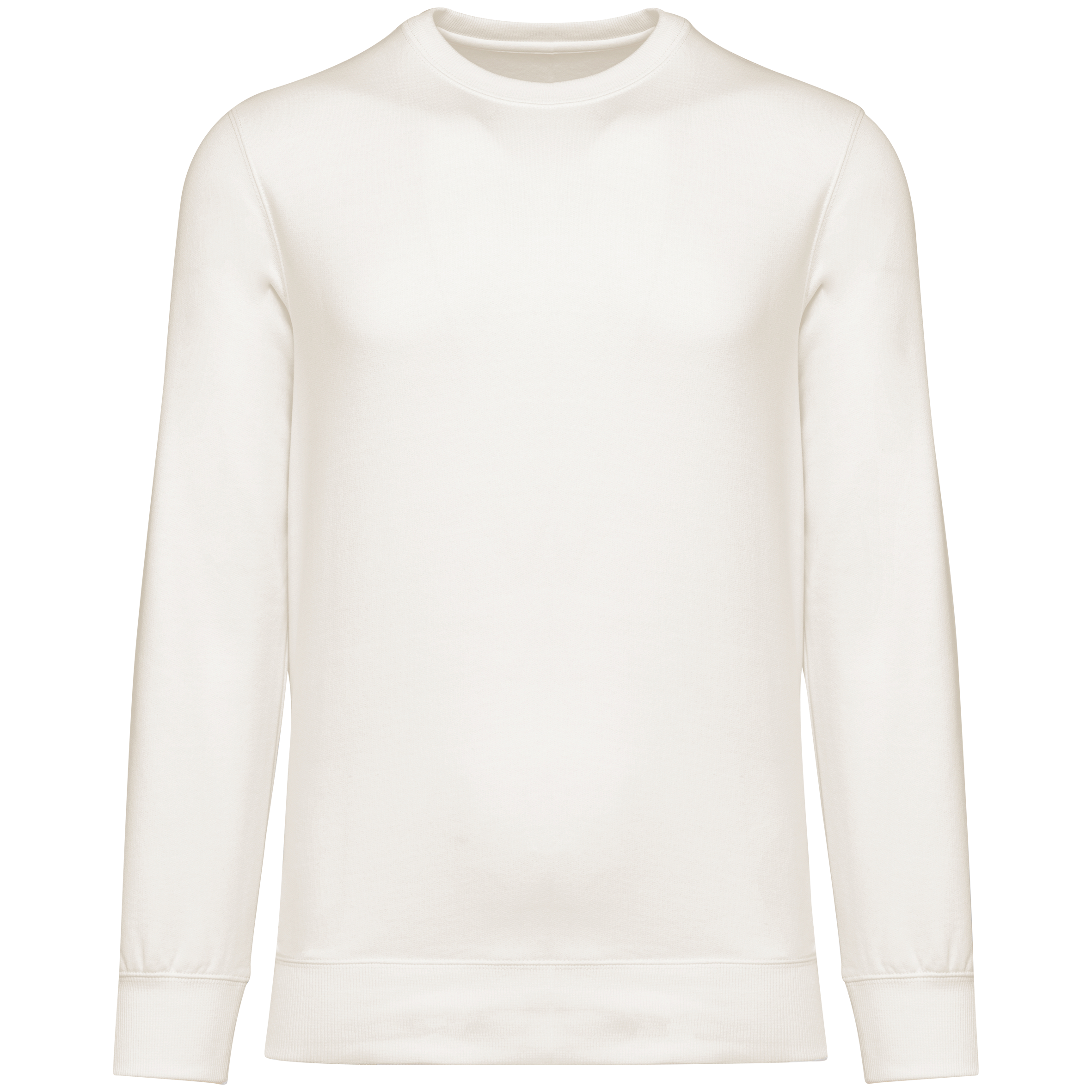 Sweatshirt sustentável decote redondo com ombros descaídos French Terry unissexo - Marfim