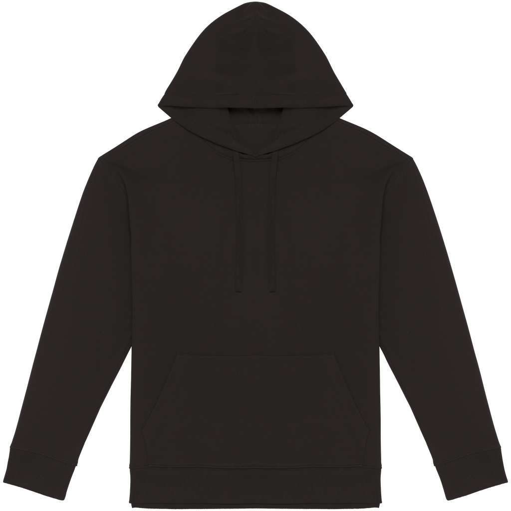 Sweatshirt sustentável com capuz e ombros descaídos French Terry unissexo - Preto