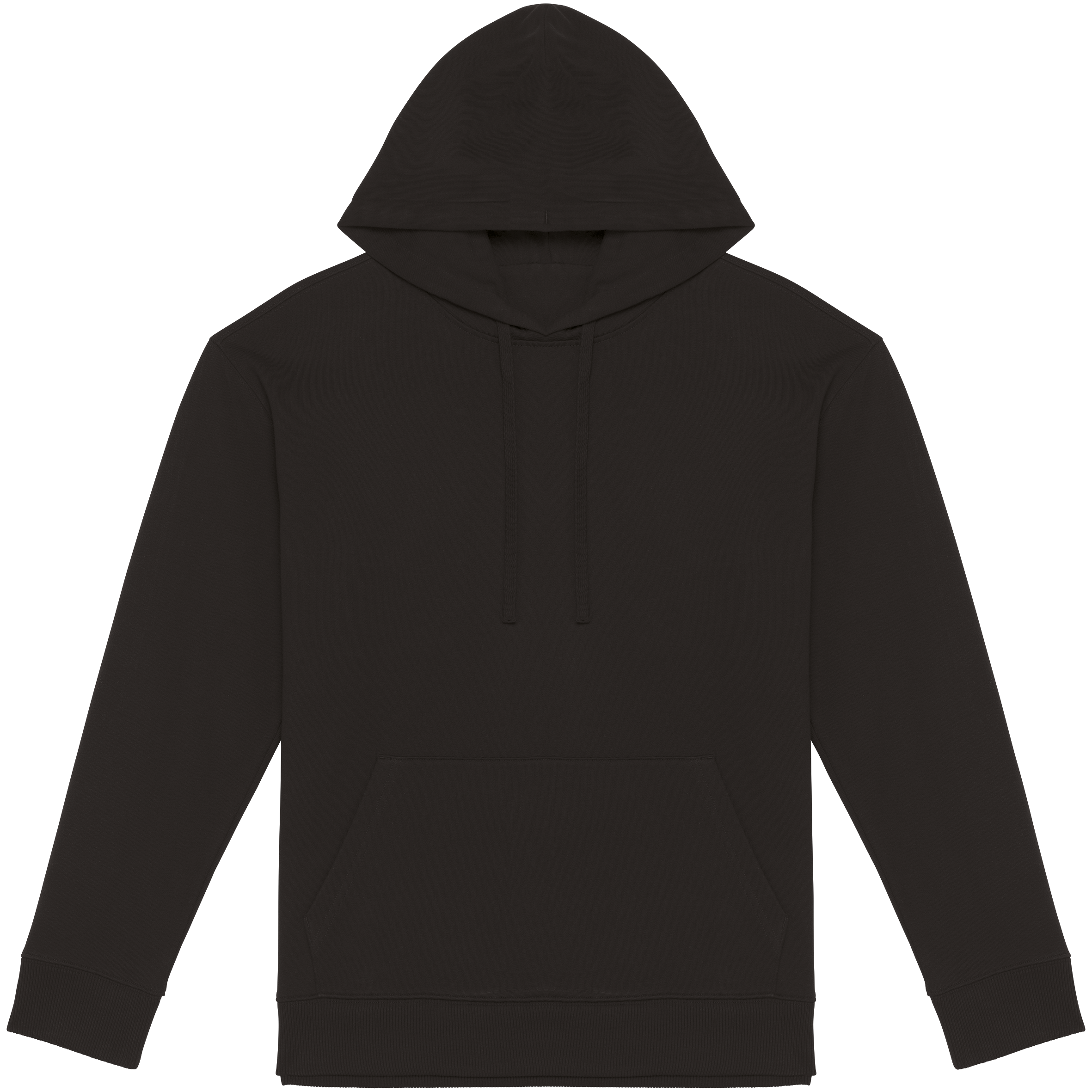 Sweatshirt sustentável com capuz e ombros descaídos French Terry unissexo - Preto