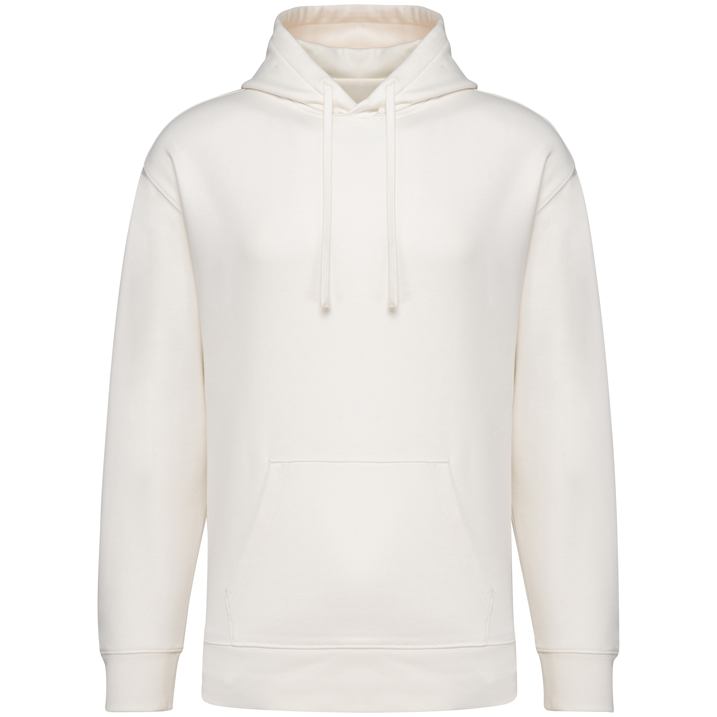 Sweatshirt sustentável com capuz e ombros descaídos French Terry unissexo - Marfim