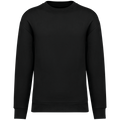 Sweatshirt sustentável decote redondo com ombros descaídos cardada unissexo - Preto