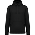 Sweatshirt sustentável com capuz e ombros descaídos cardada unissexo - Preto
