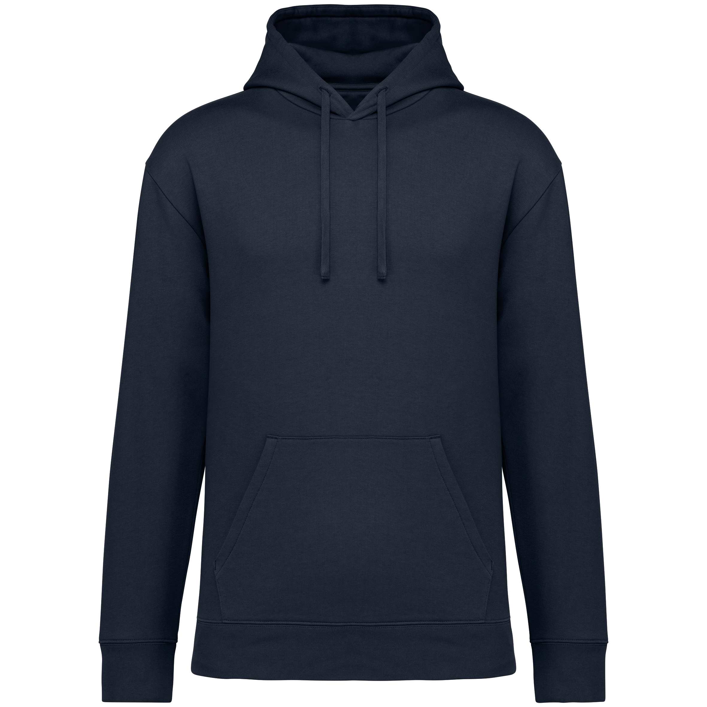Sweatshirt sustentável com capuz e ombros descaídos cardada unissexo - Azul marinho