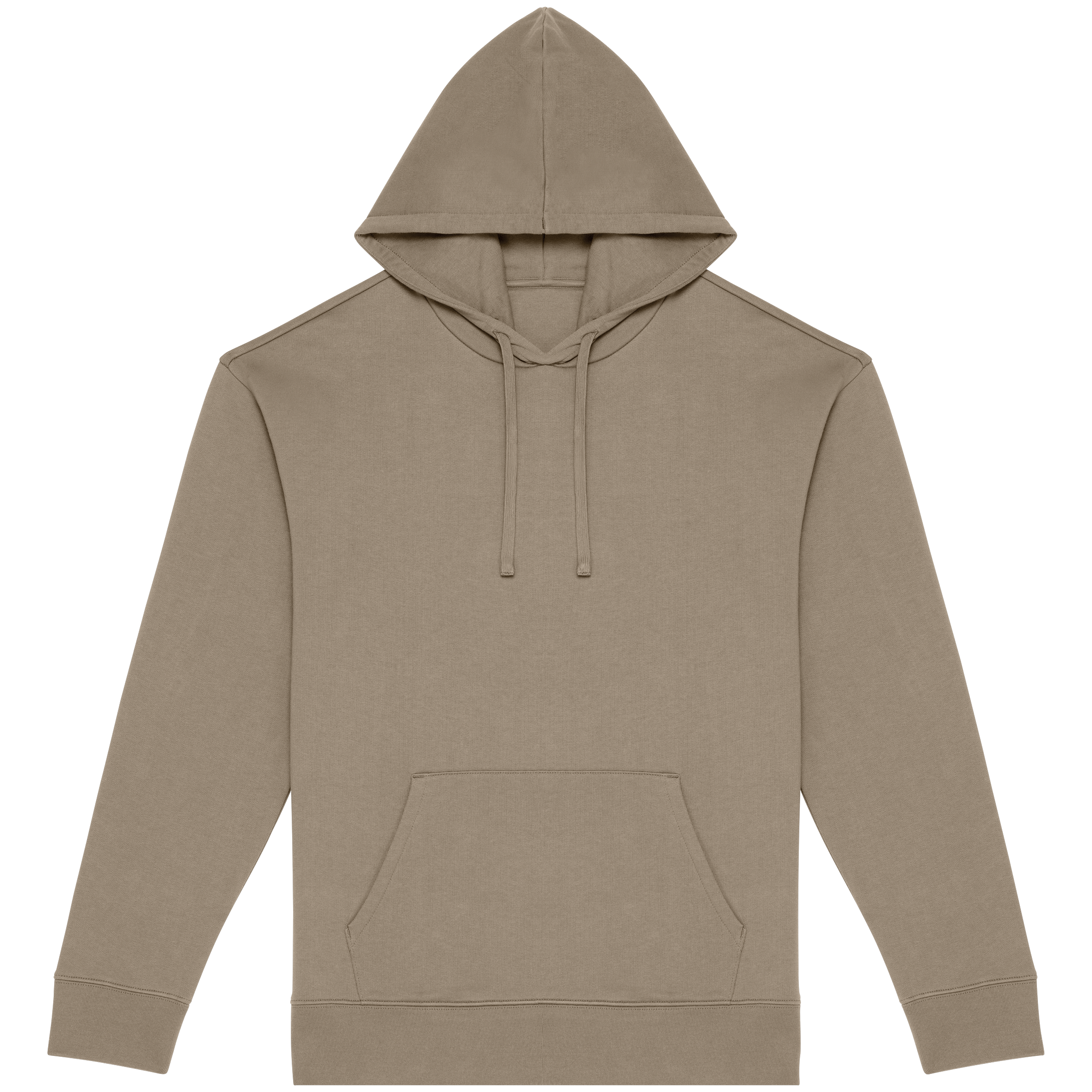 Sweatshirt sustentável com capuz e ombros descaídos cardada unissexo - Areia molhada