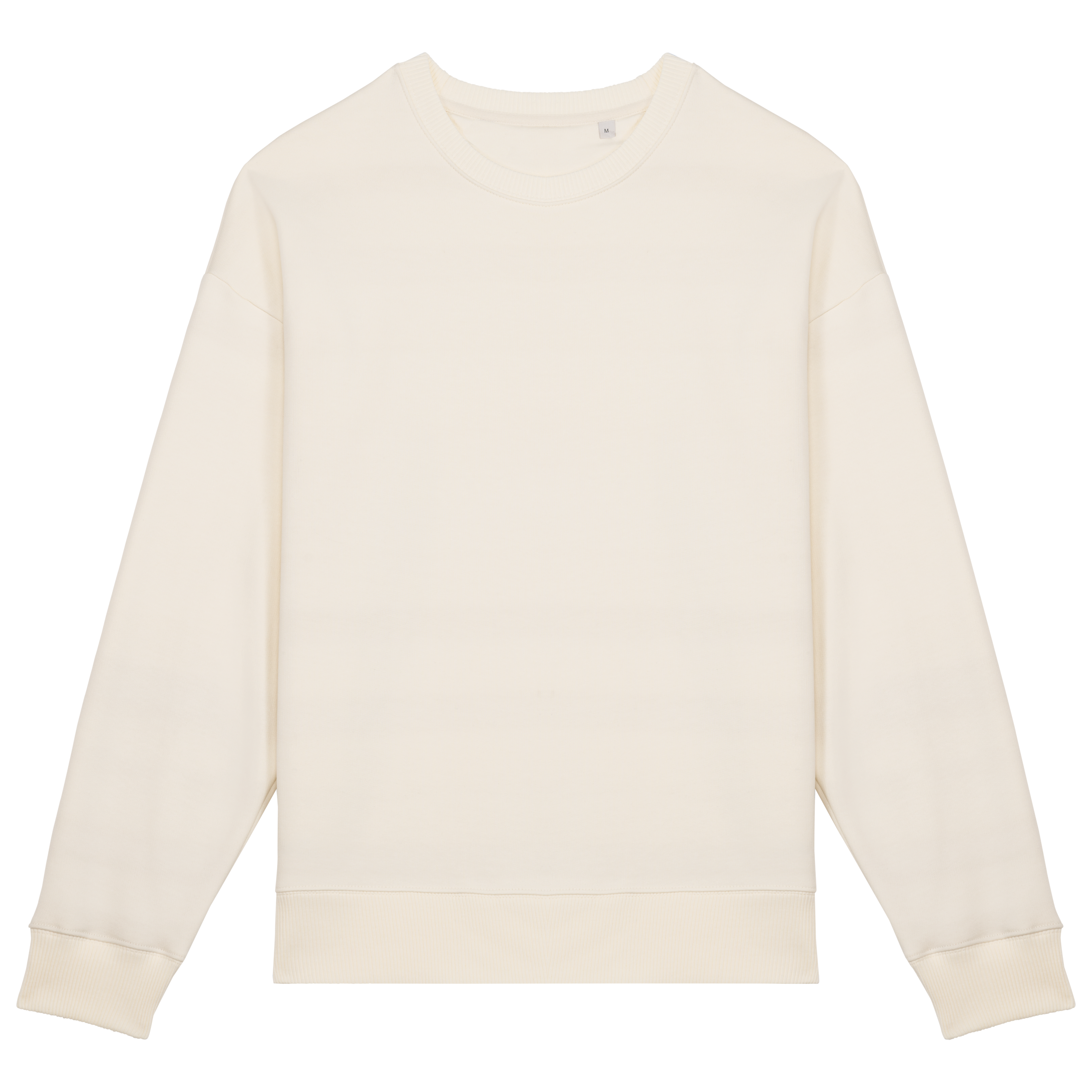 Sweatshirt sustentável decote redondo oversize unissexo - Marfim