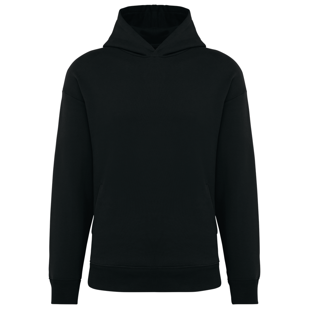 Sweatshirt sustentável com capuz oversize unissexo - Preto