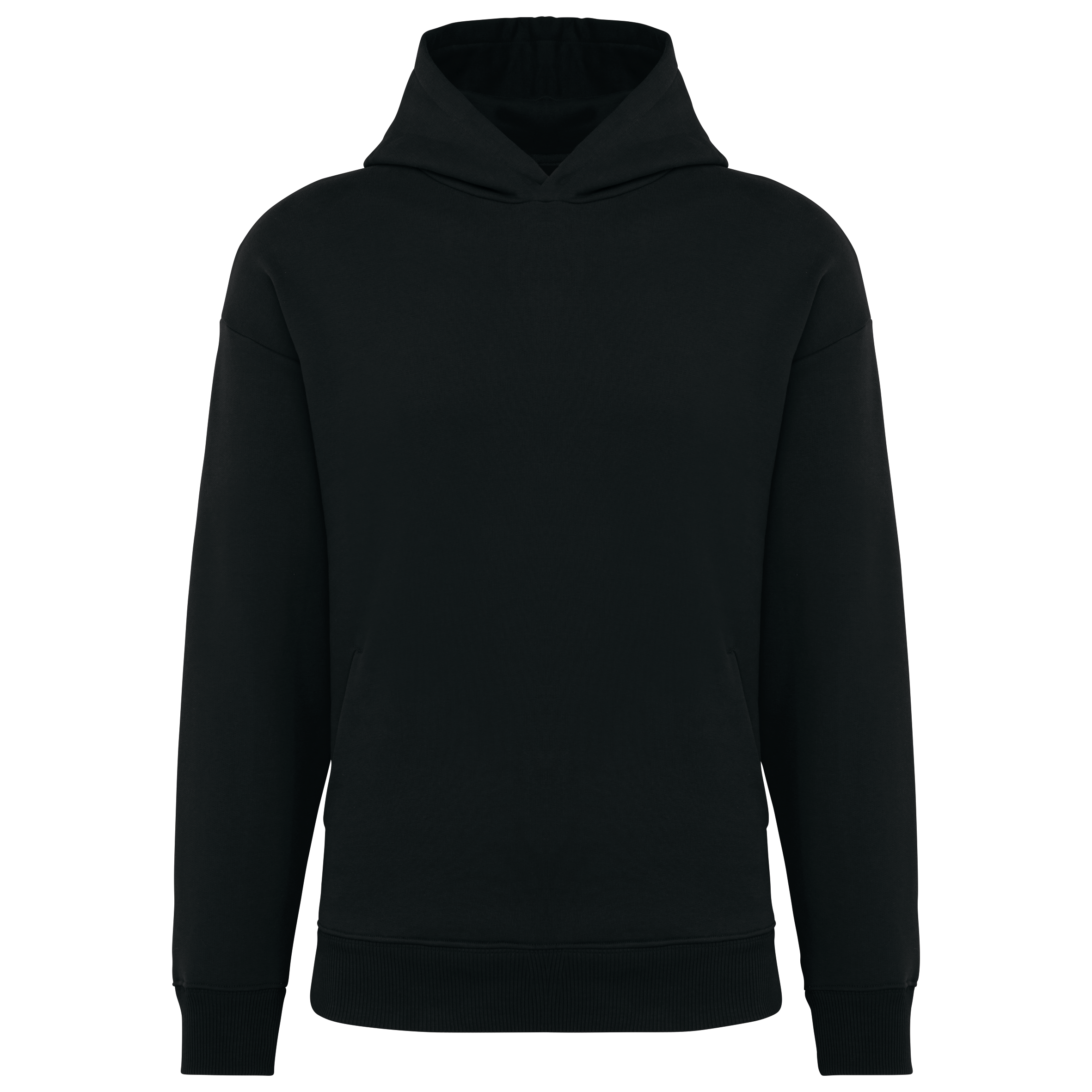 Sweatshirt sustentável com capuz oversize unissexo - Preto