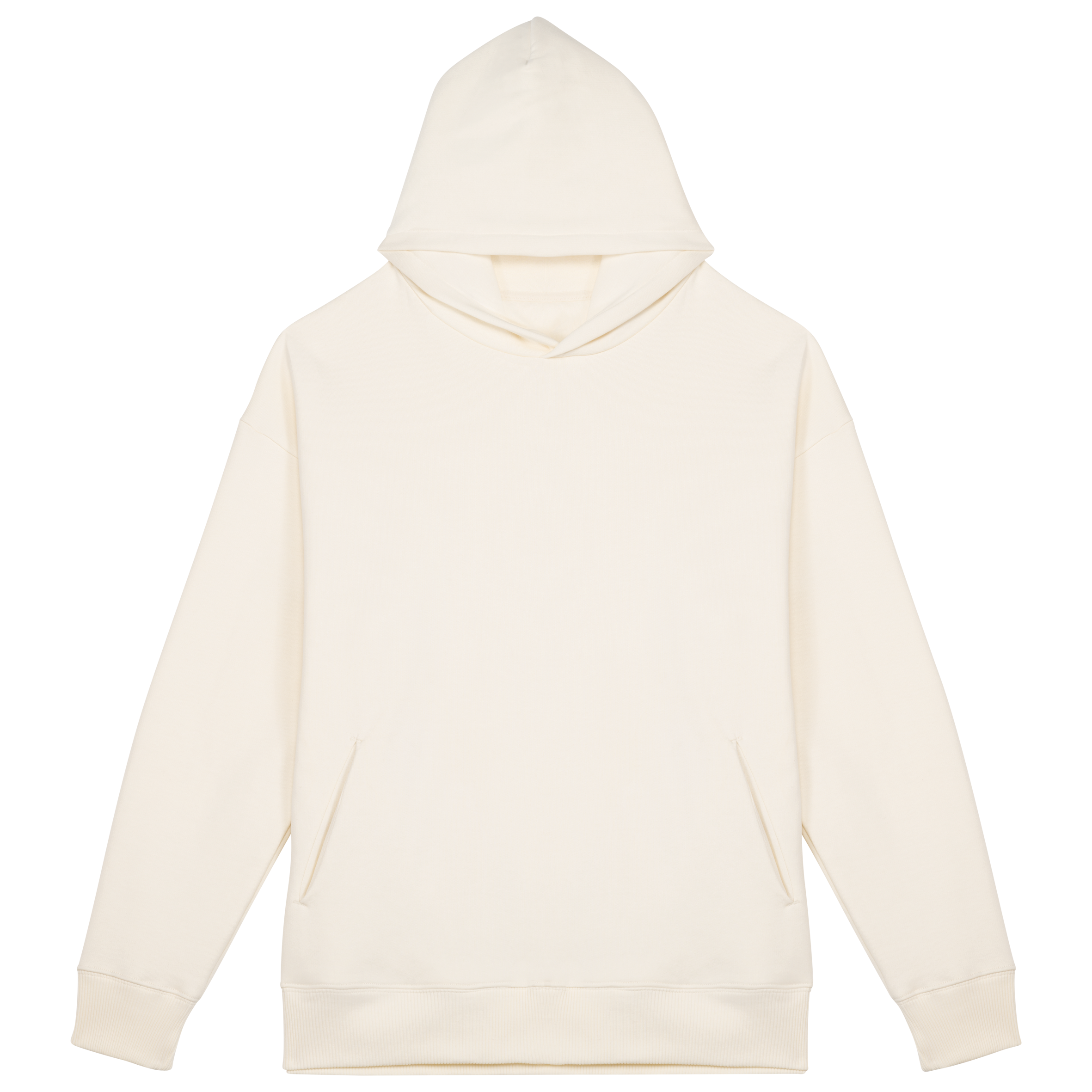 Sweatshirt sustentável com capuz oversize unissexo - Marfim