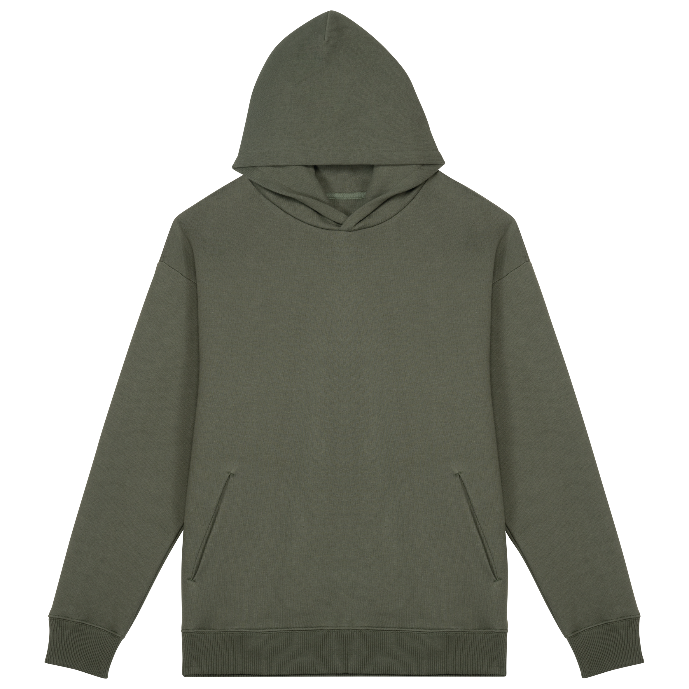 Sweatshirt sustentável com capuz oversize unissexo - Caqui orgânico