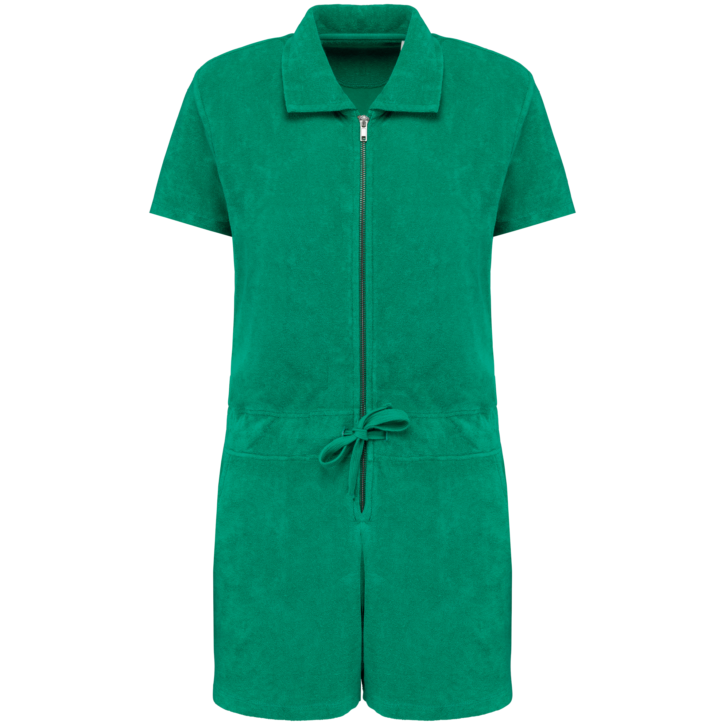 Macacão sustentável em malha turca de senhora - Verde malaquita