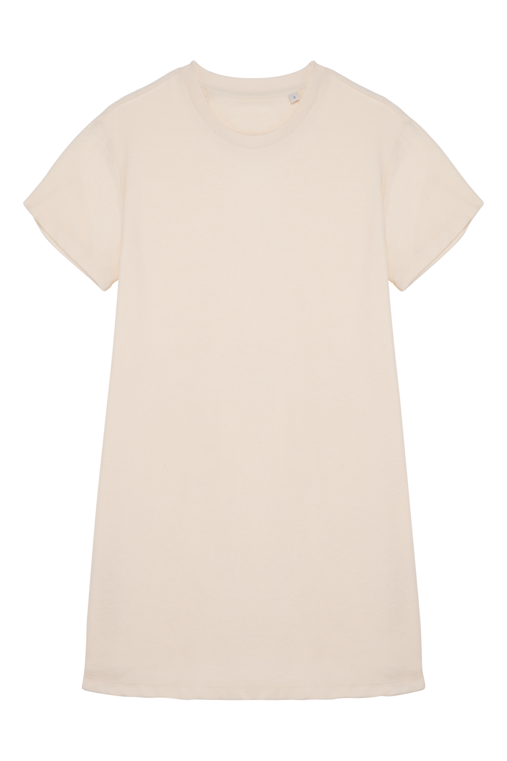 Vestido sustentável em malha turca com ombros descaídos de senhora - Marfim