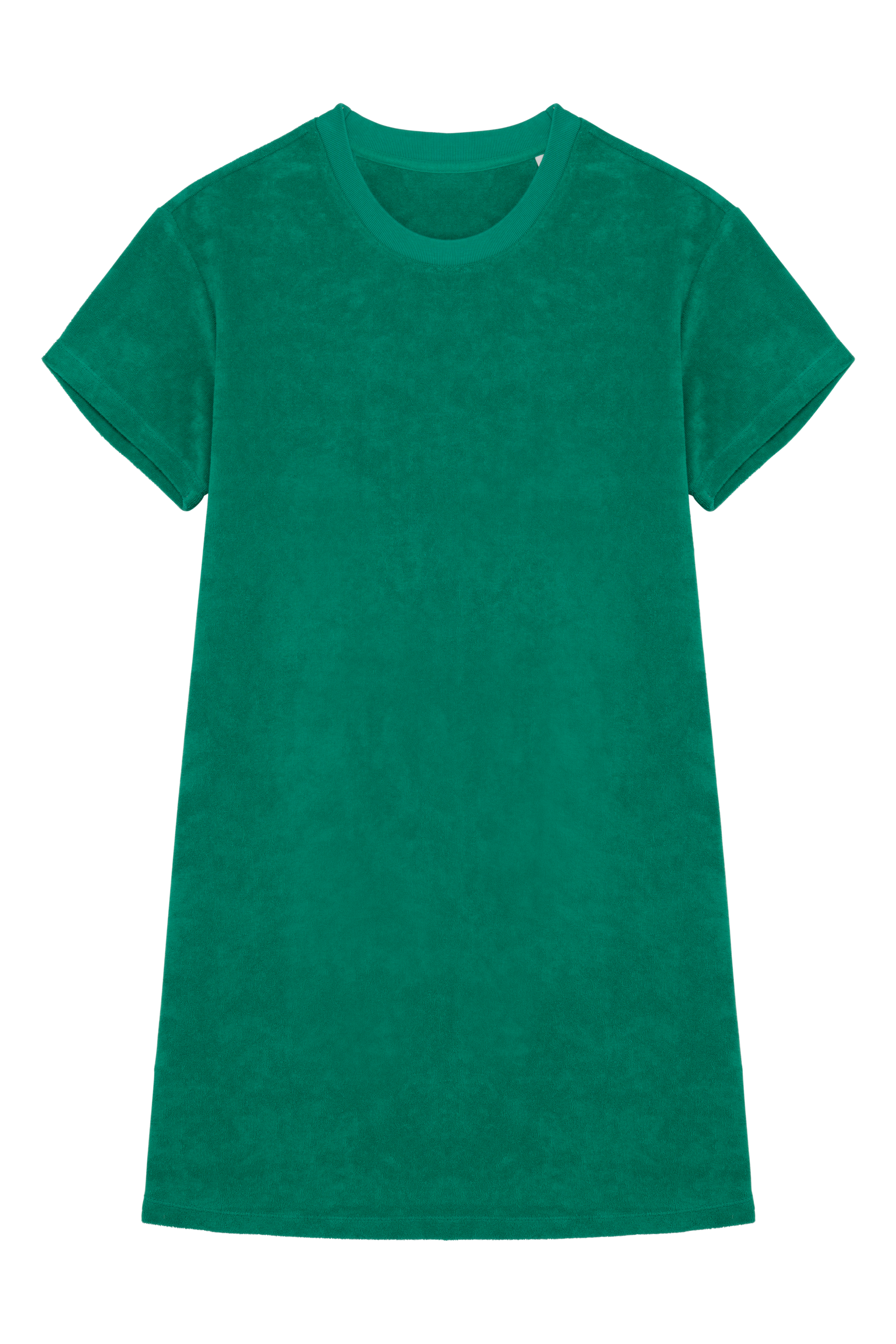 Vestido sustentável em malha turca com ombros descaídos de senhora - Verde malaquita