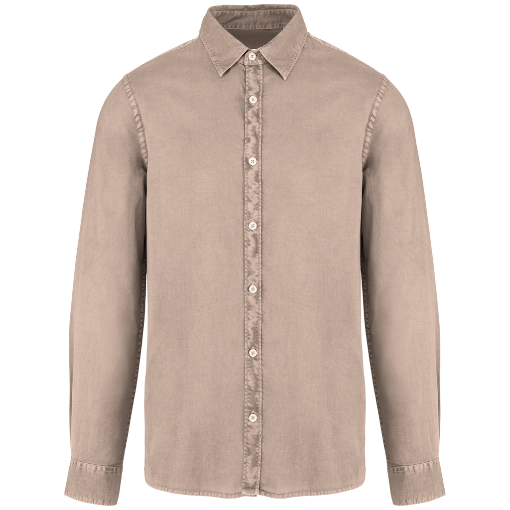 Camisa sustentável com aspecto lavado de homem - Linho lavado