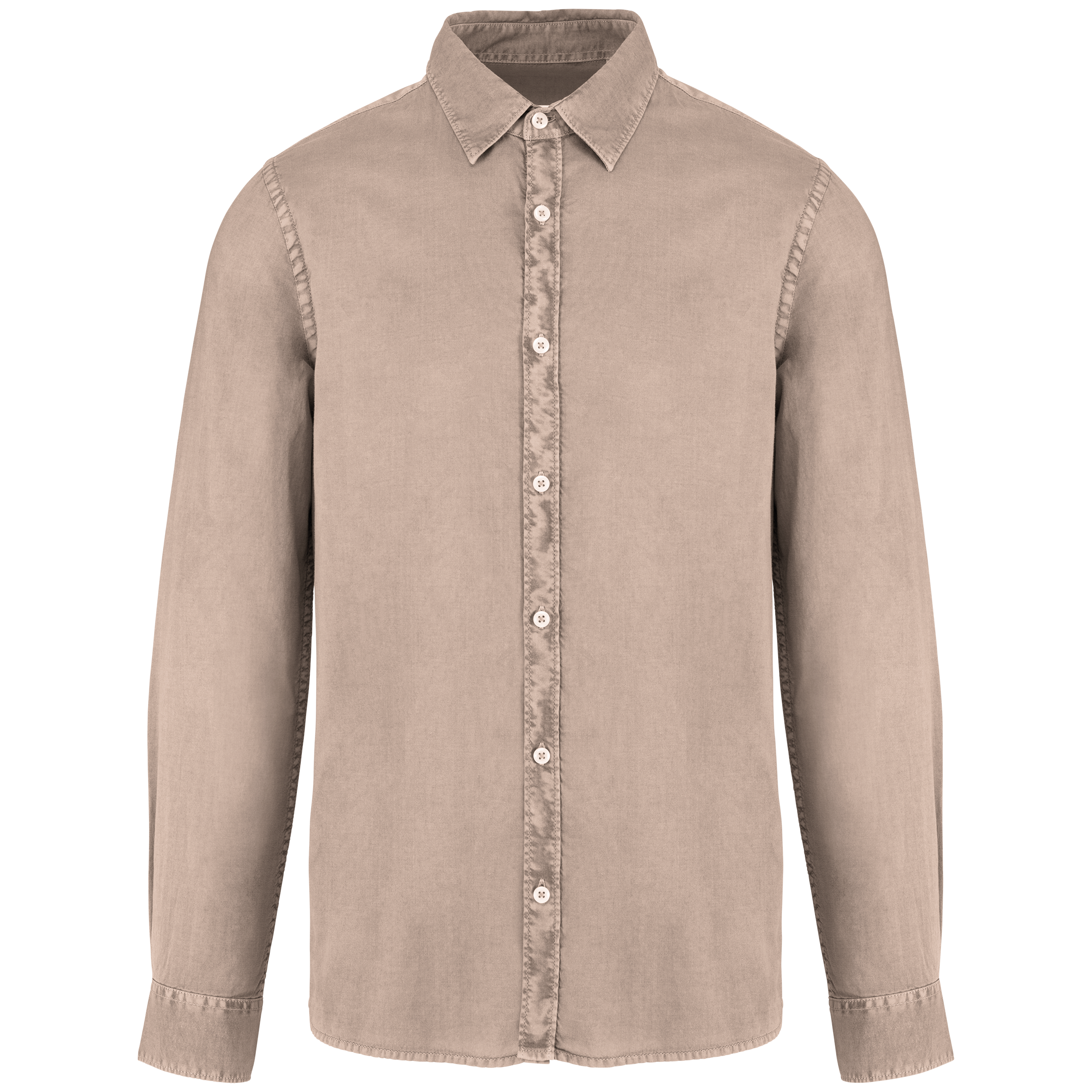 Camisa sustentável com aspecto lavado de homem - Linho lavado