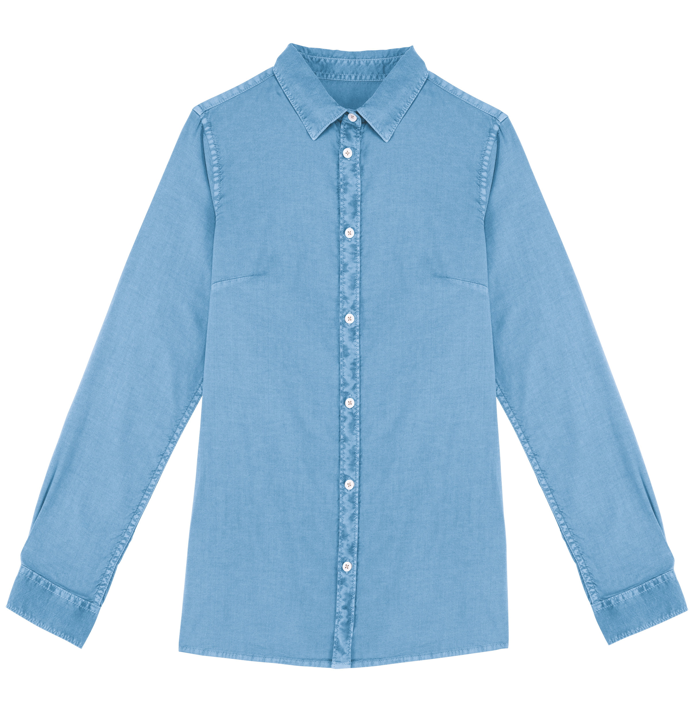 Camisas aspecto lavado eco-responàveis - Azul frio lavado
