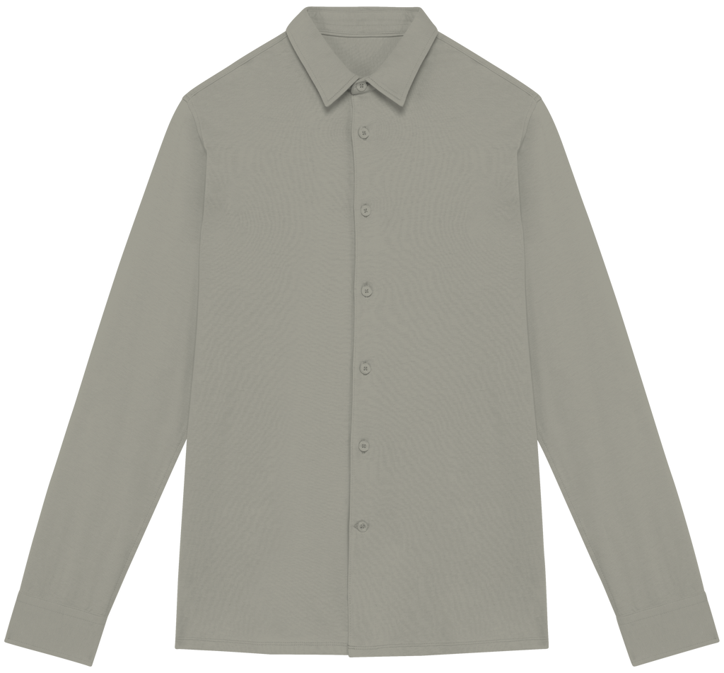 Camisa sustentável em jersey de homem - Verde amêndoa