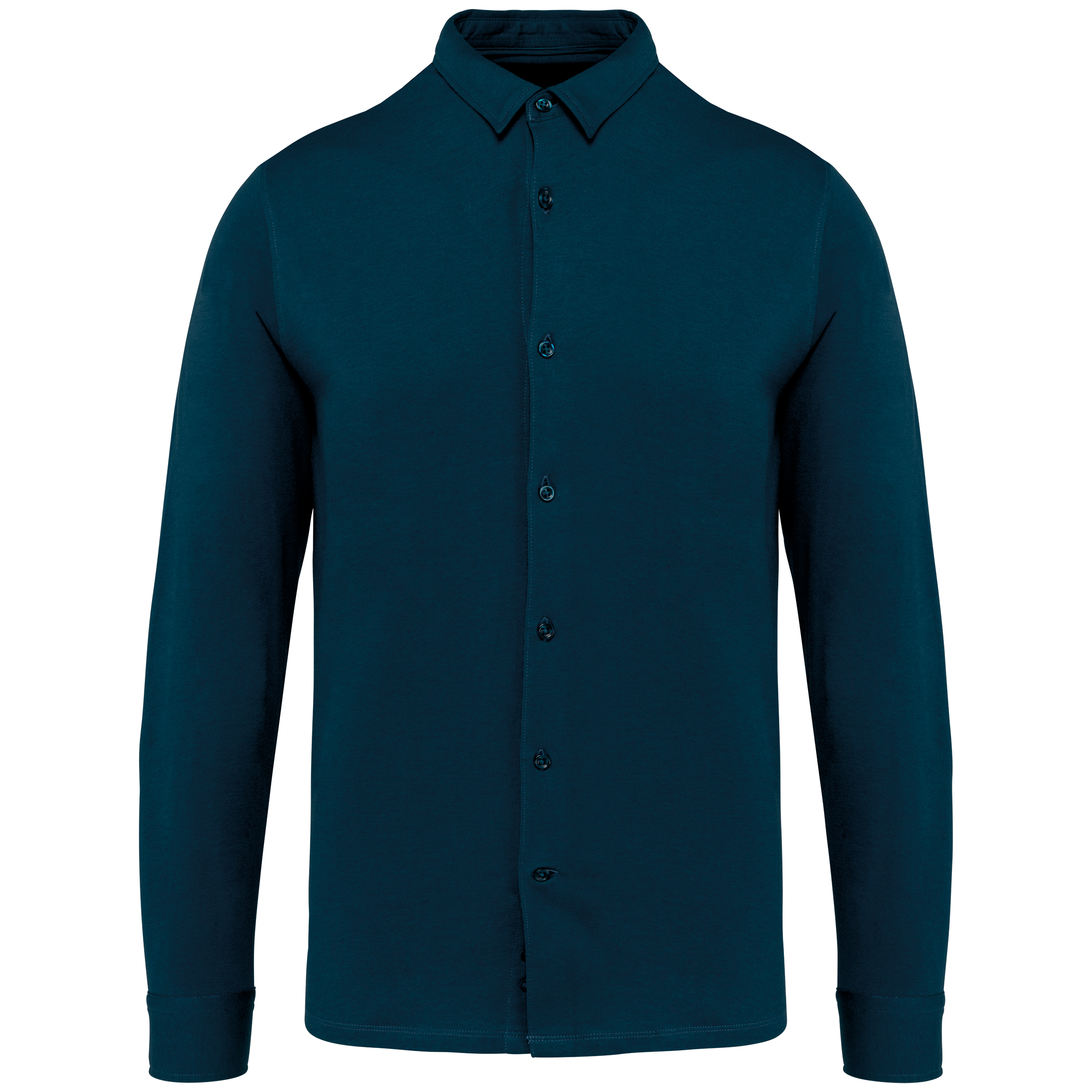 Camisa sustentável em jersey de homem - Azul pavão