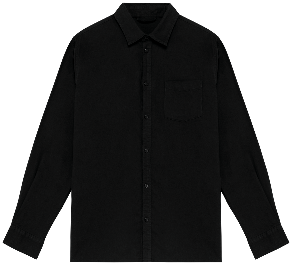 Camisa sustentável em flanela de homem - Preto