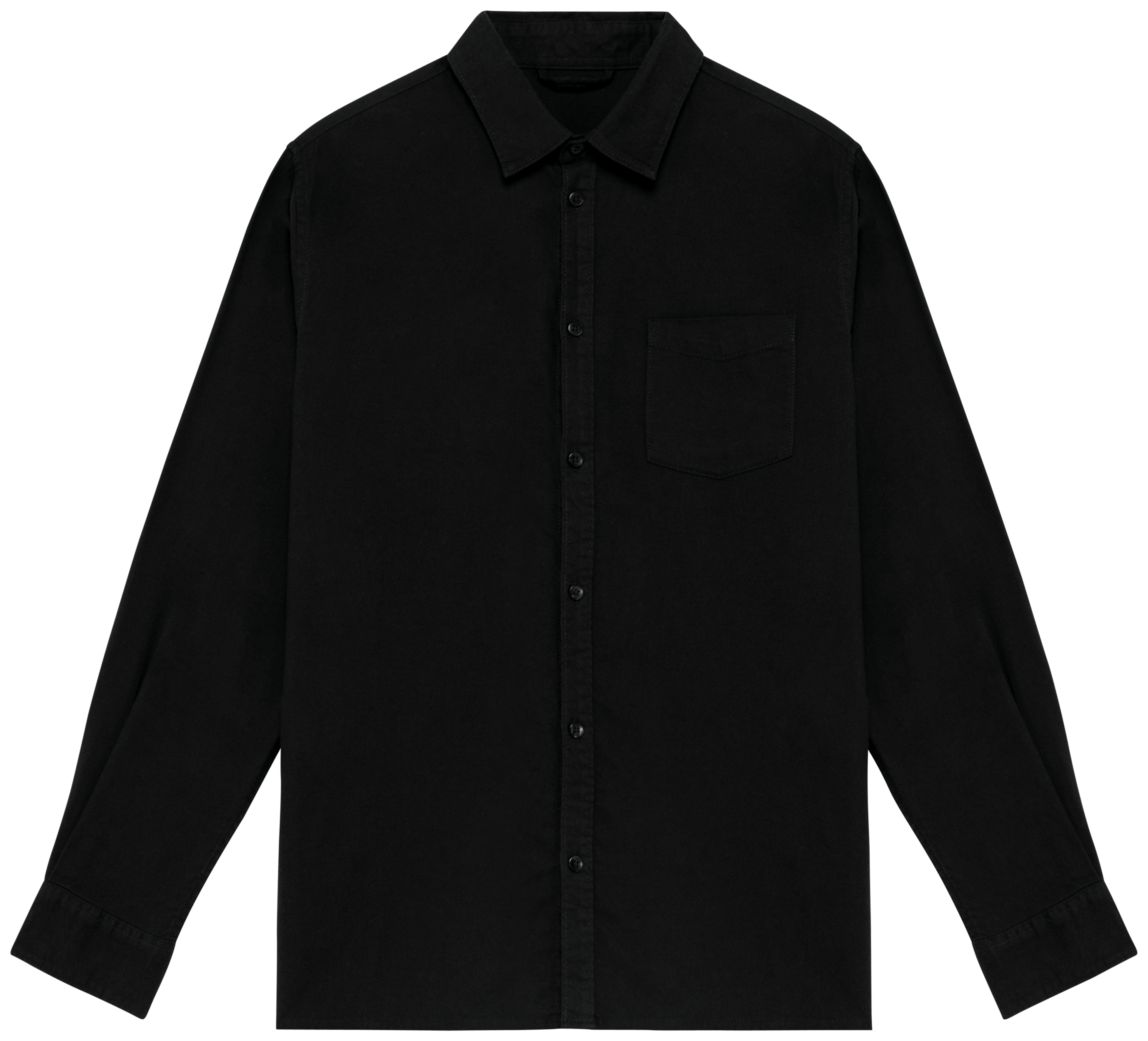 Camisa sustentável em flanela de homem - Preto