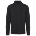 Sobrecamisa cardada sustentável com aspecto lavado de homem - Preto lavado