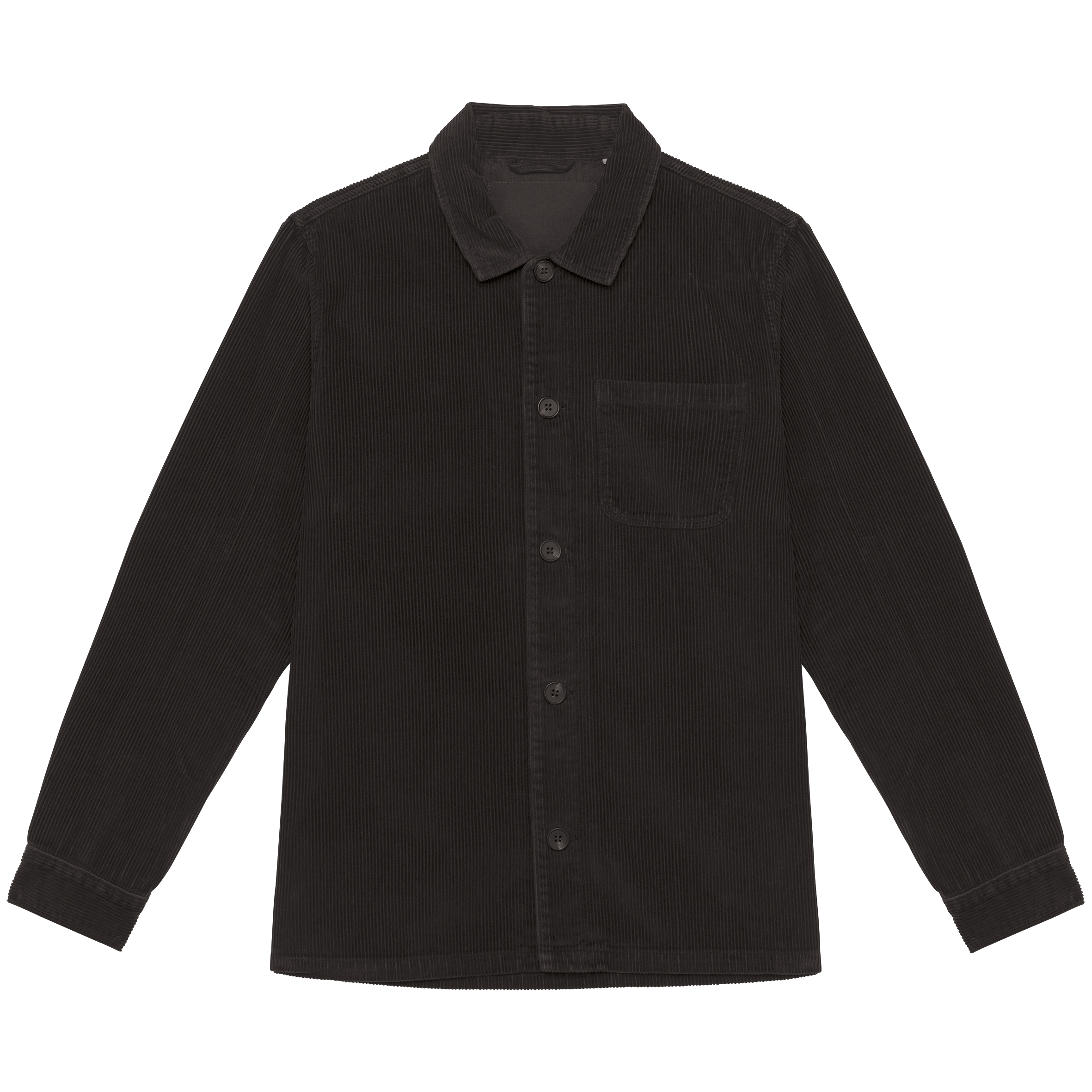 Sobrecamisa sustentável em bombazine homem - Preto lavado