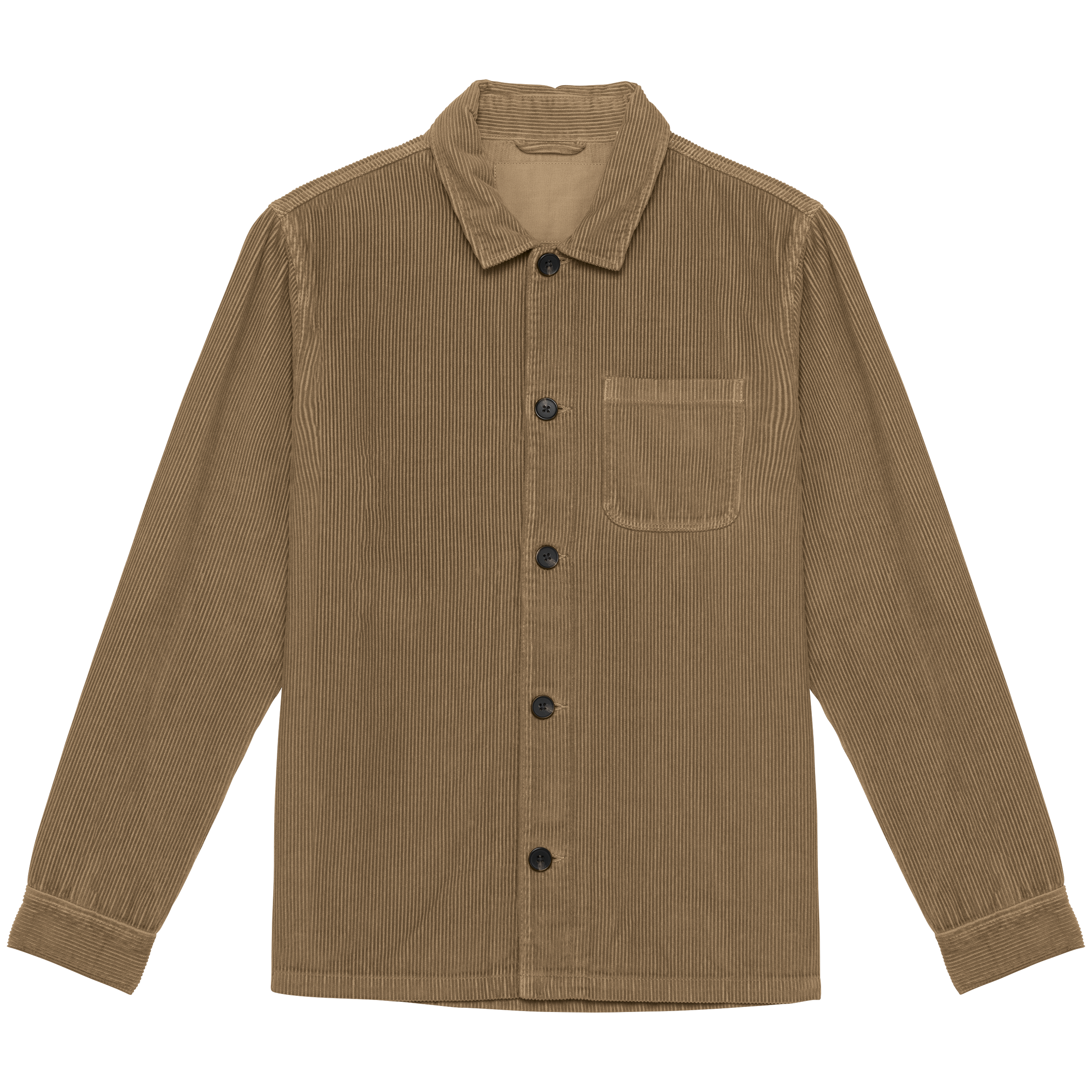 Sobrecamisa sustentável em bombazine homem - Camel escuro lavado
