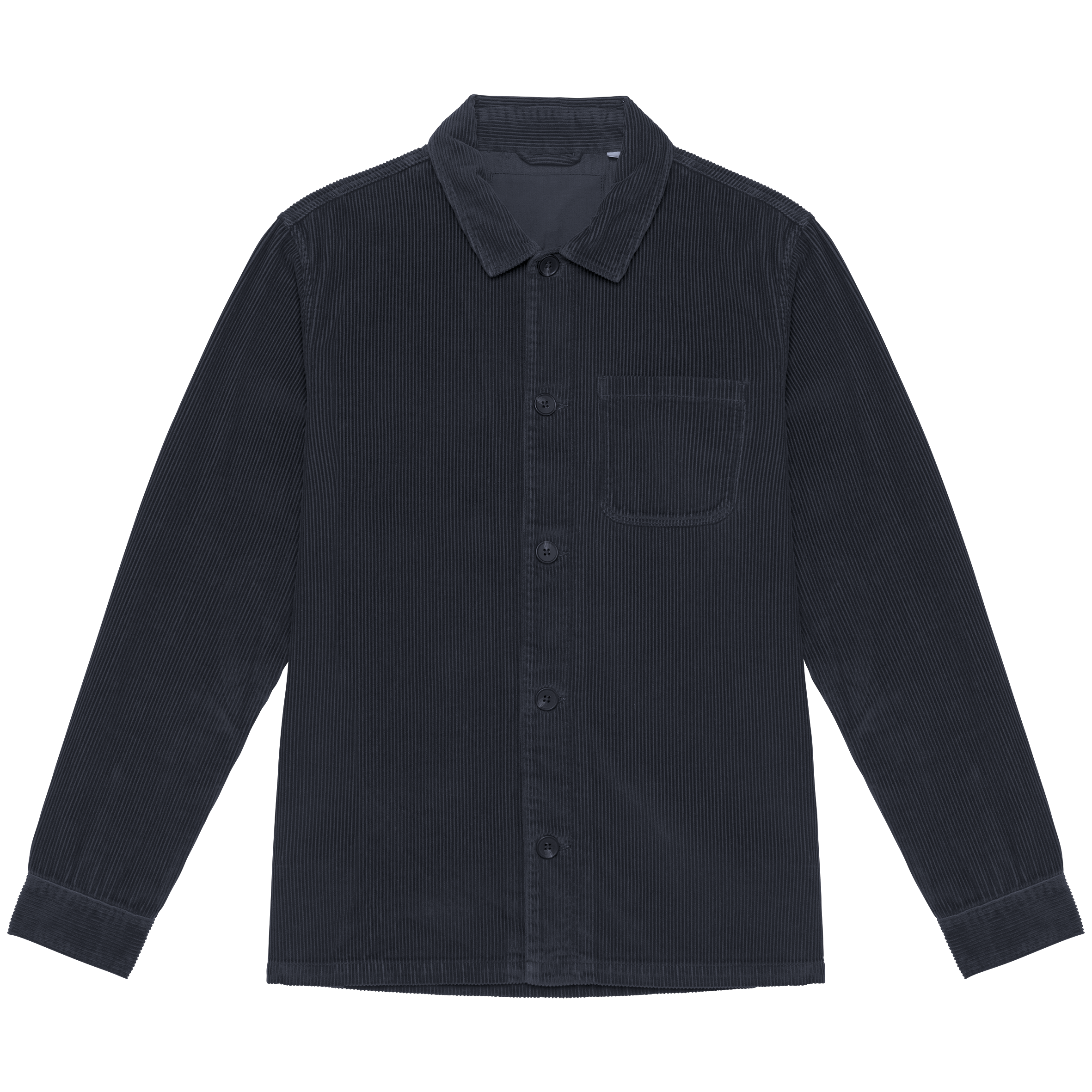 Sobrecamisa sustentável em bombazine homem - Azul marinho lavado