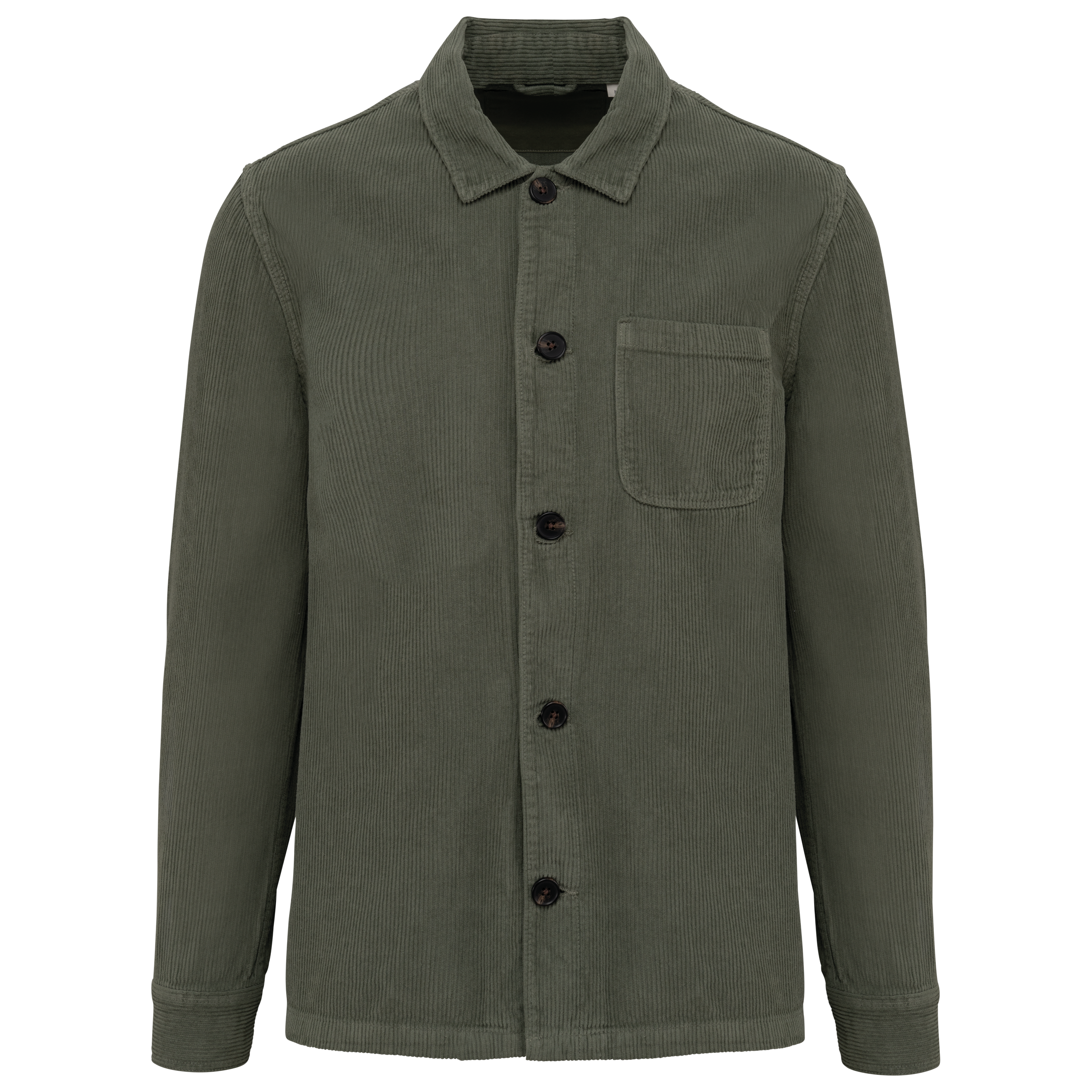 Sobrecamisa sustentável em bombazine homem - Caqui orgânico lavado