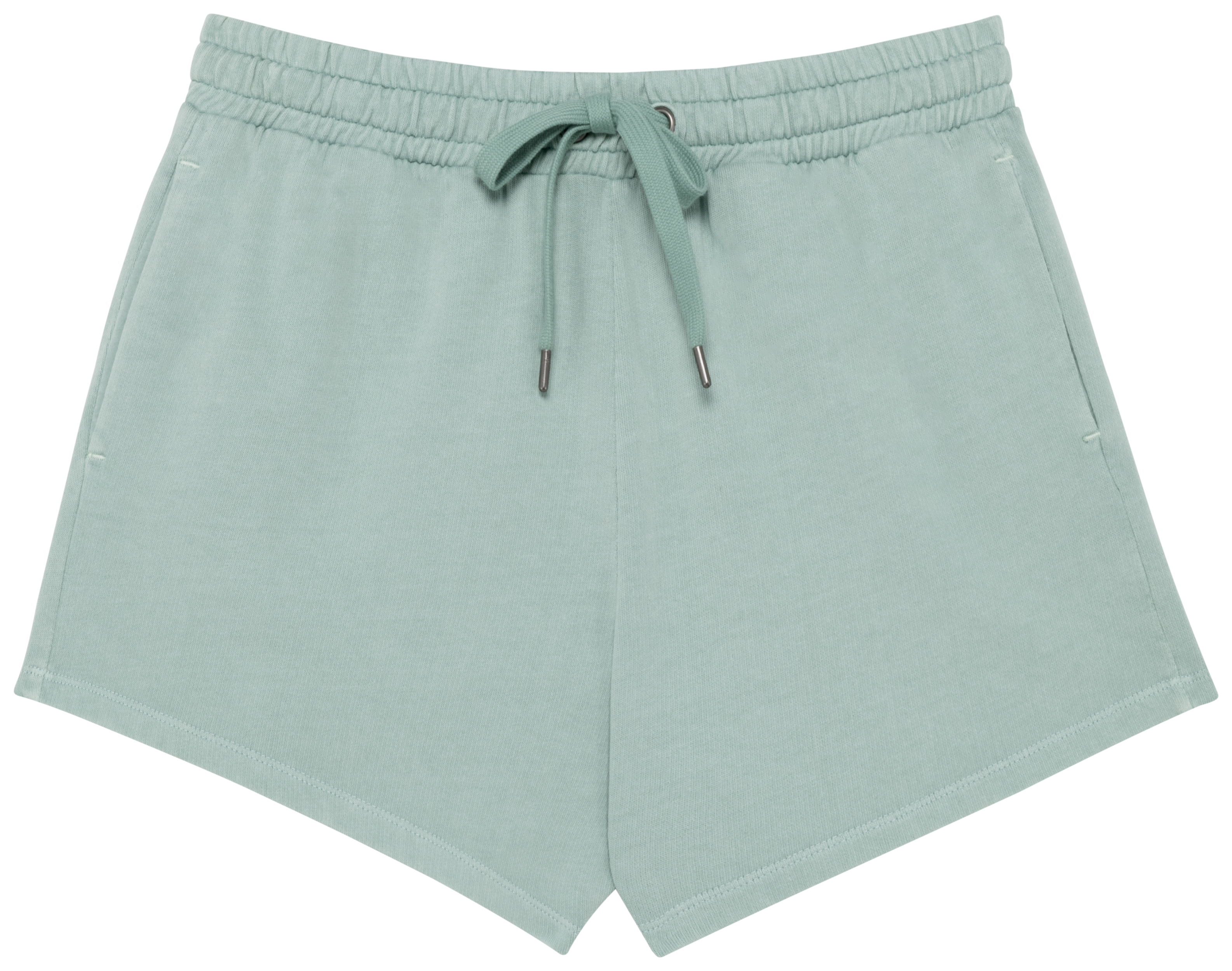 Calção sustentável French Terry de senhora - Verde jade lavado