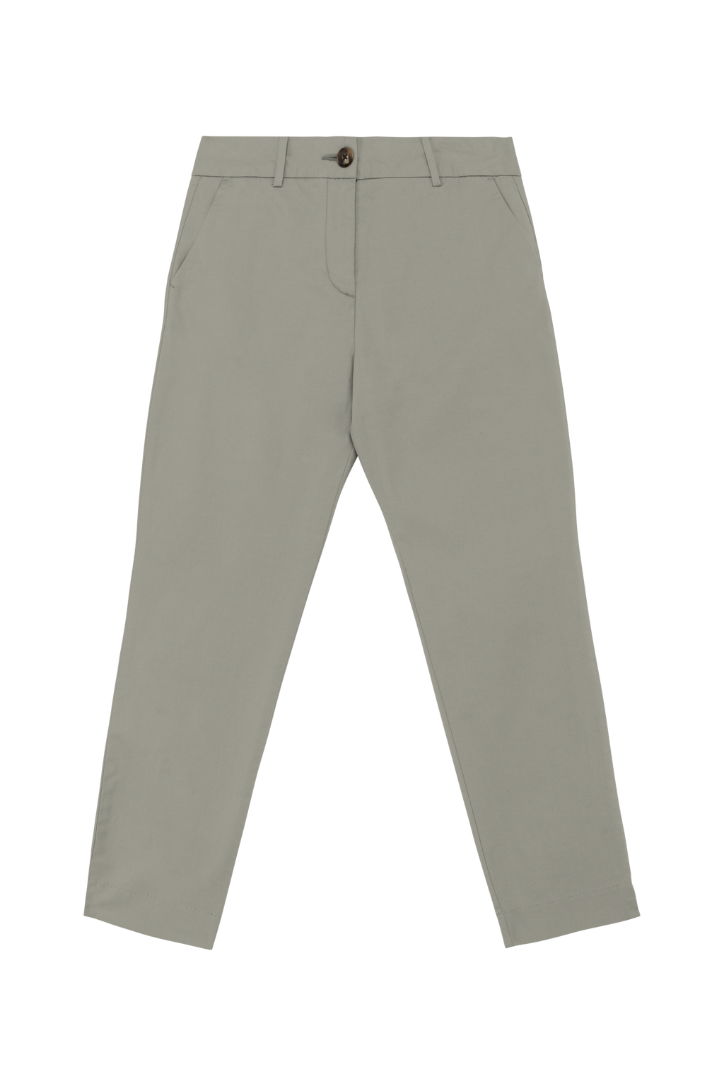 Calças chino 7/8 eco-responsáveis de senhora - Verde amêndoa