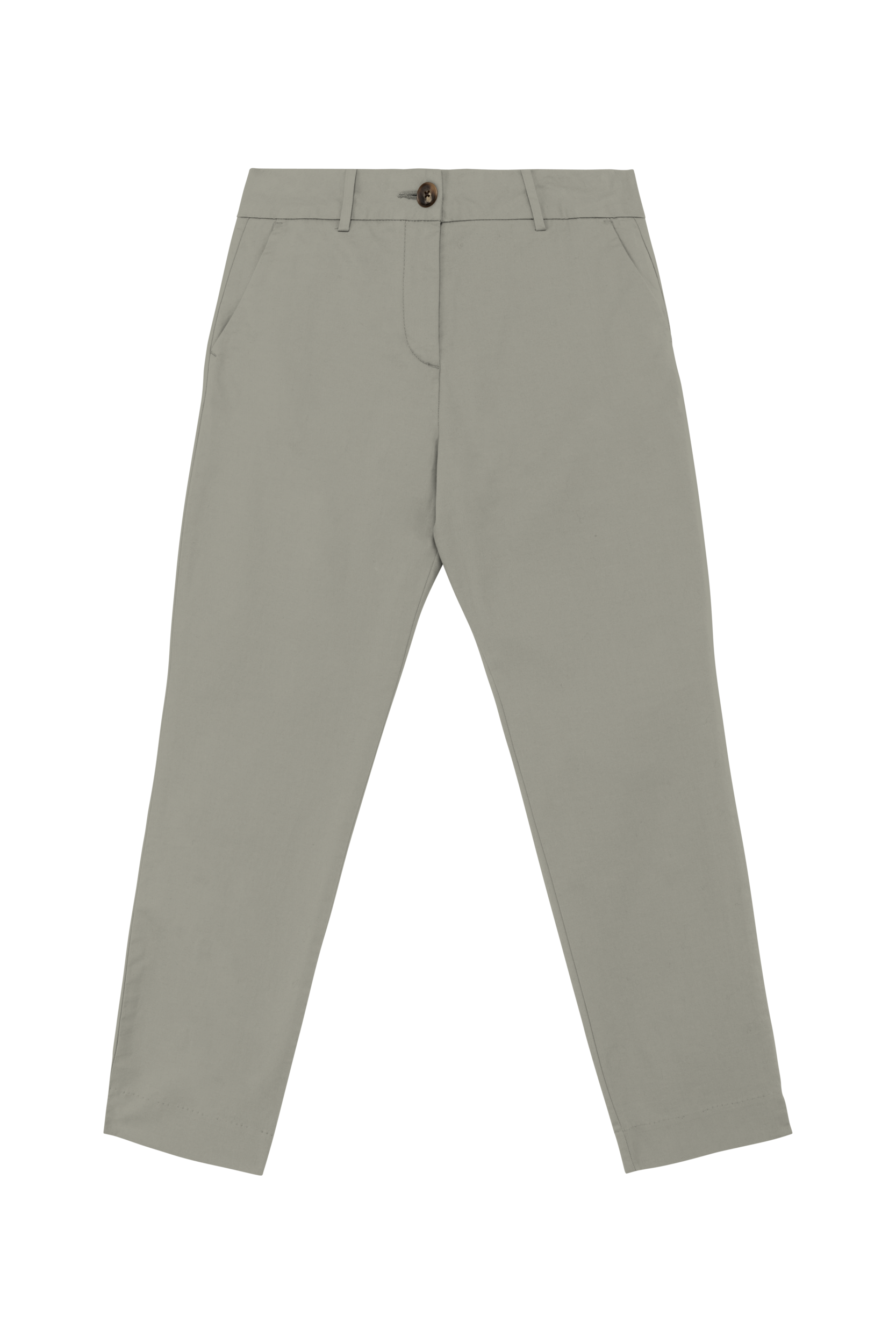 Calças chino 7/8 eco-responsáveis de senhora - Verde amêndoa