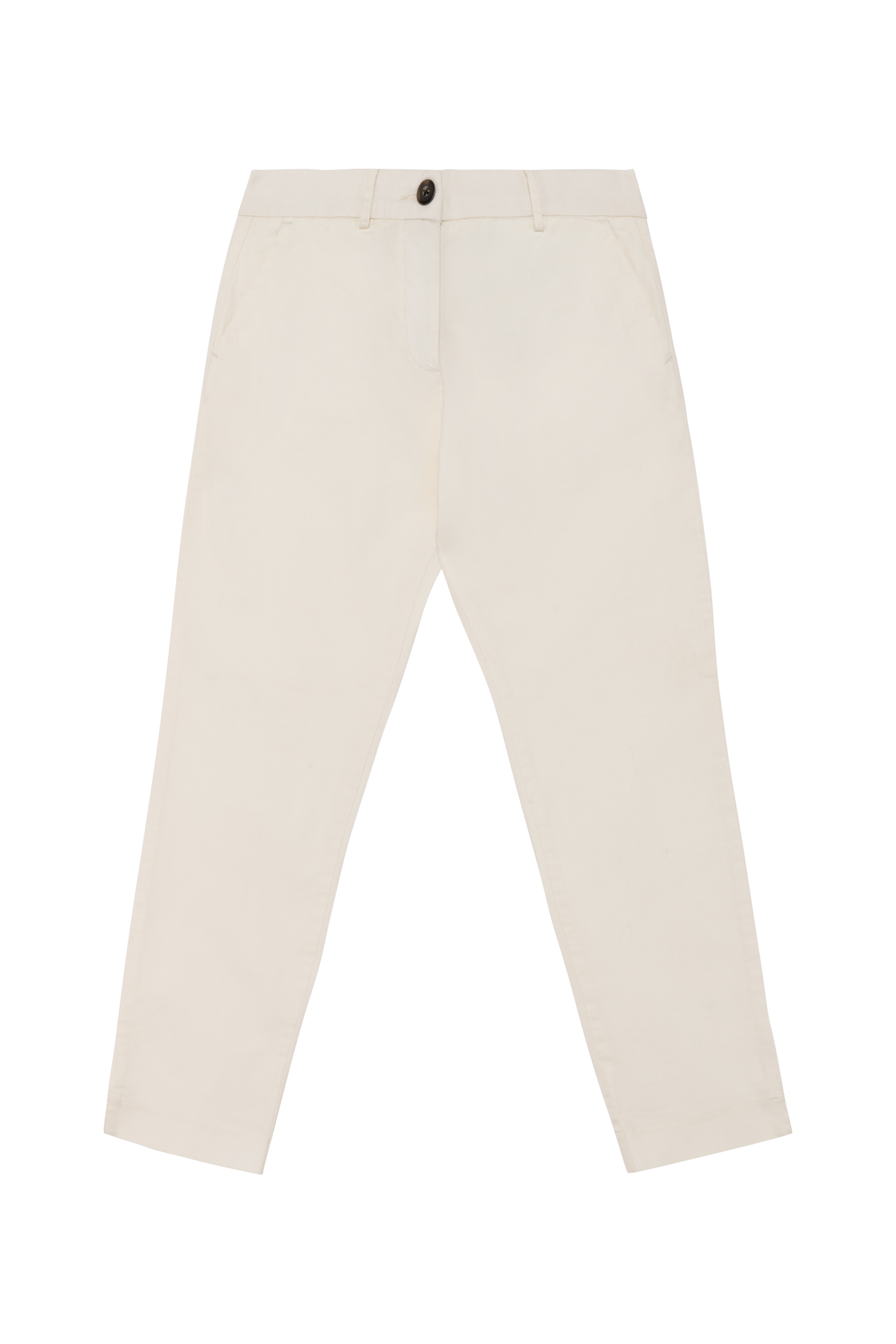 Calças chino 7/8 eco-responsáveis de senhora - Marfim