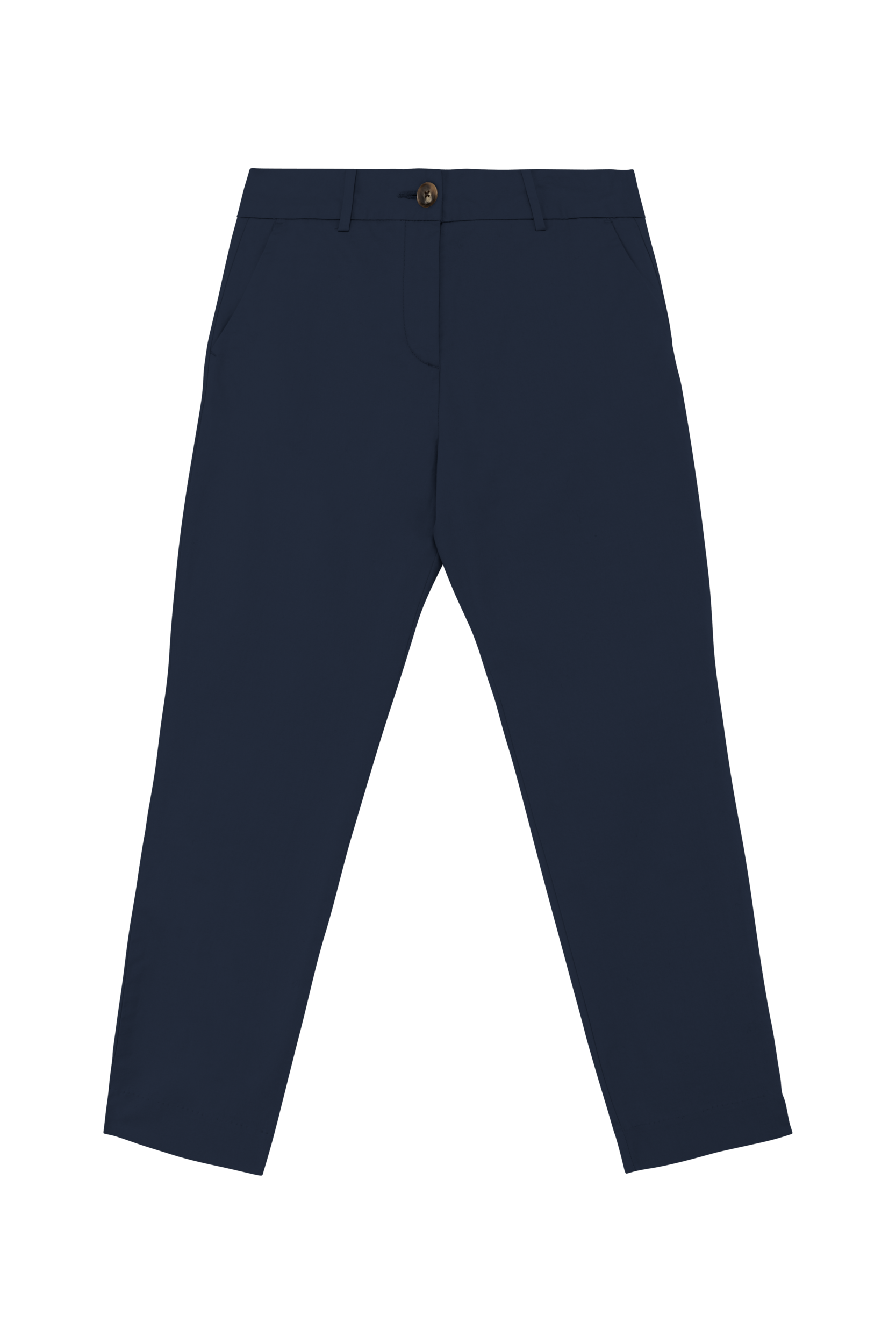 Calças chino 7/8 eco-responsáveis de senhora - Azul marinho