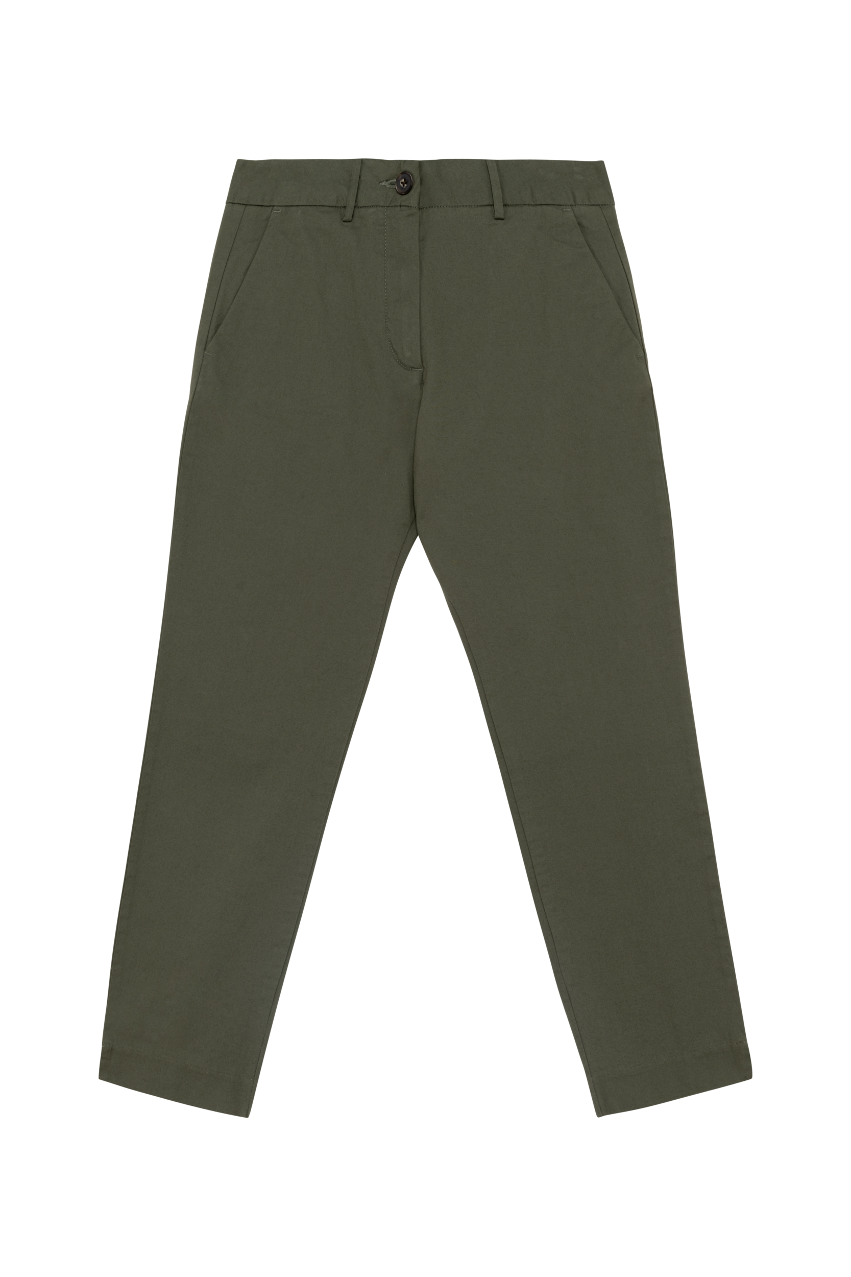 Calças chino 7/8 eco-responsáveis de senhora - Caqui orgânico