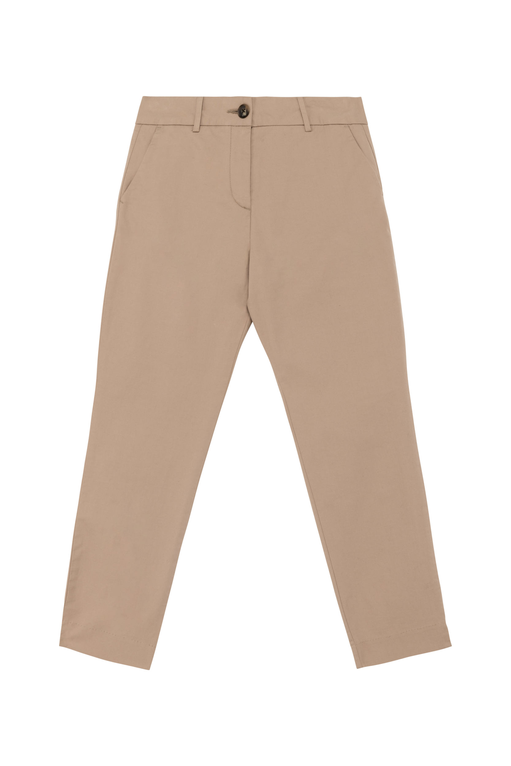 Calças chino 7/8 eco-responsáveis de senhora - Areia molhada