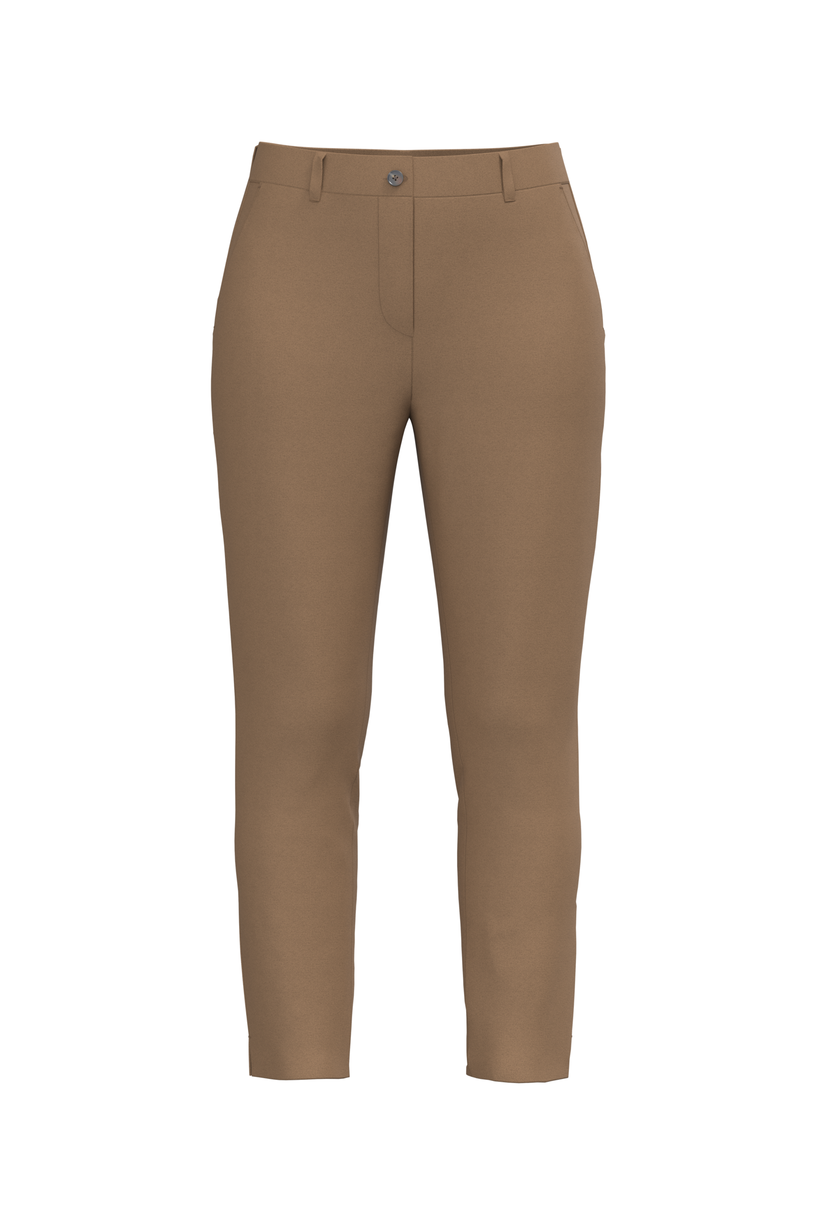 Calças chino 7/8 eco-responsáveis de senhora - Camel escuro