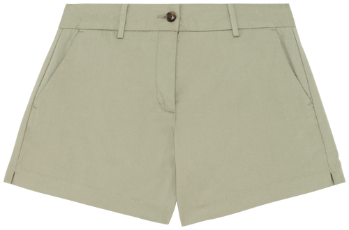 Bermuda chino sustentável de senhora - Verde amêndoa