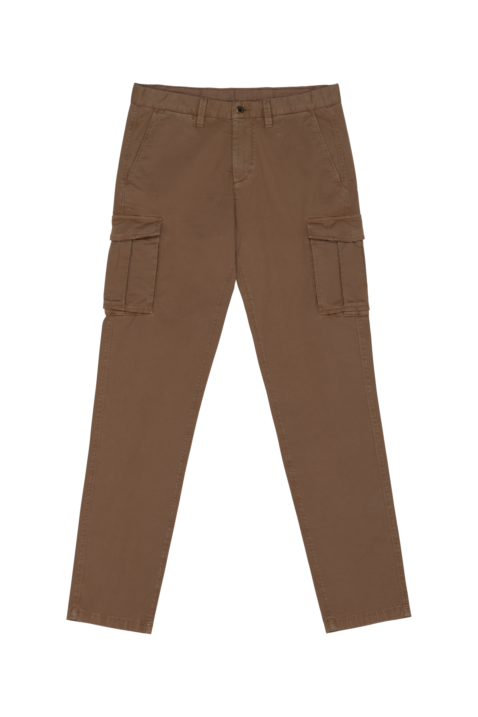 Calças cargo eco-responsáveis com aspecto lavado de homem - Camel escuro lavado