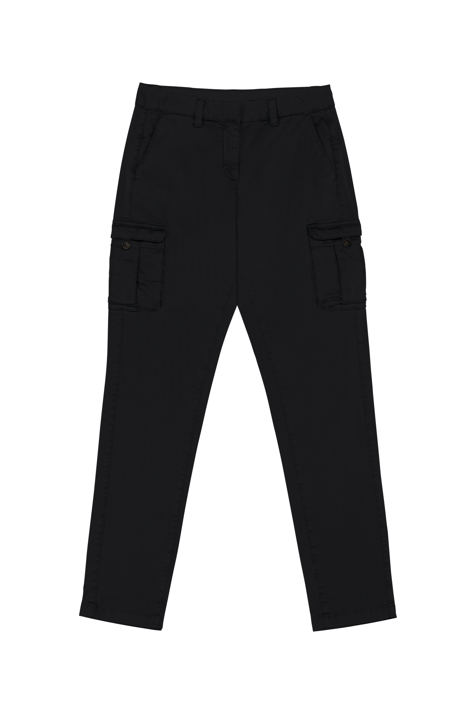 Calças cargo eco-responsáveis com aspecto lavado de senhora - Preto lavado