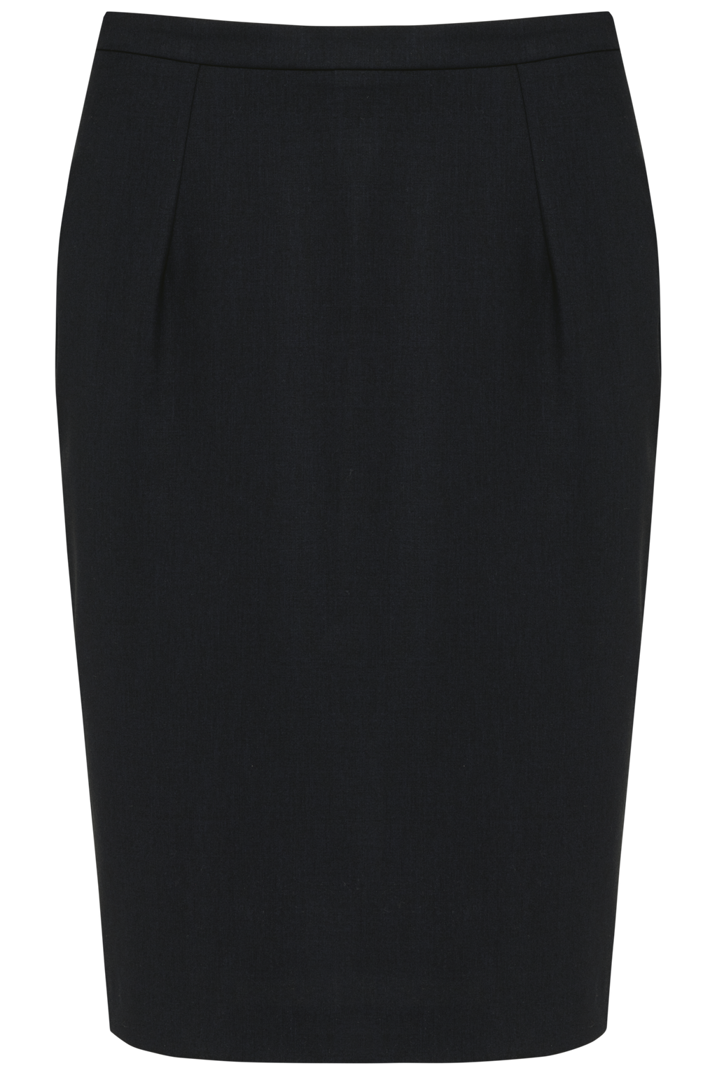 Saia Direita em Lã Stretch - Preto