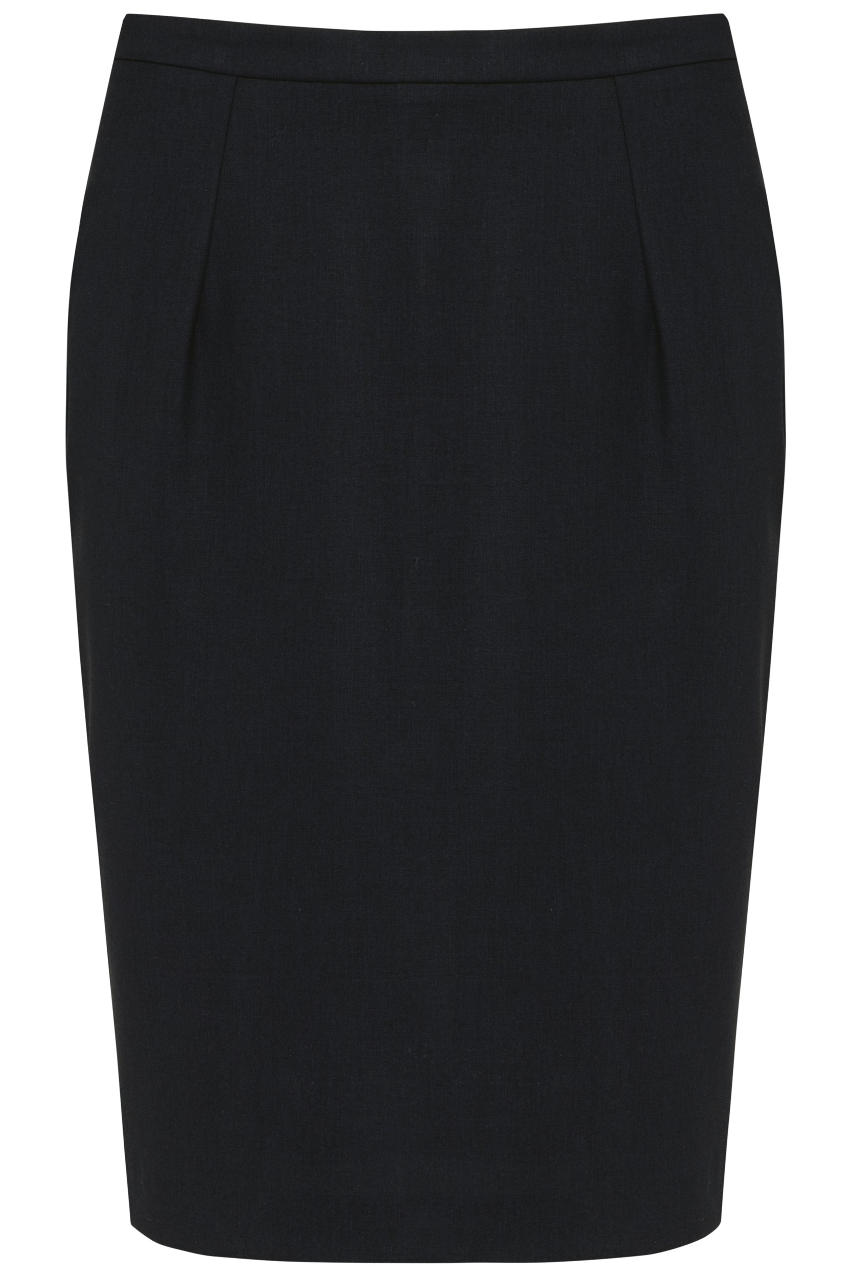 Saia Direita em Lã Stretch - Preto