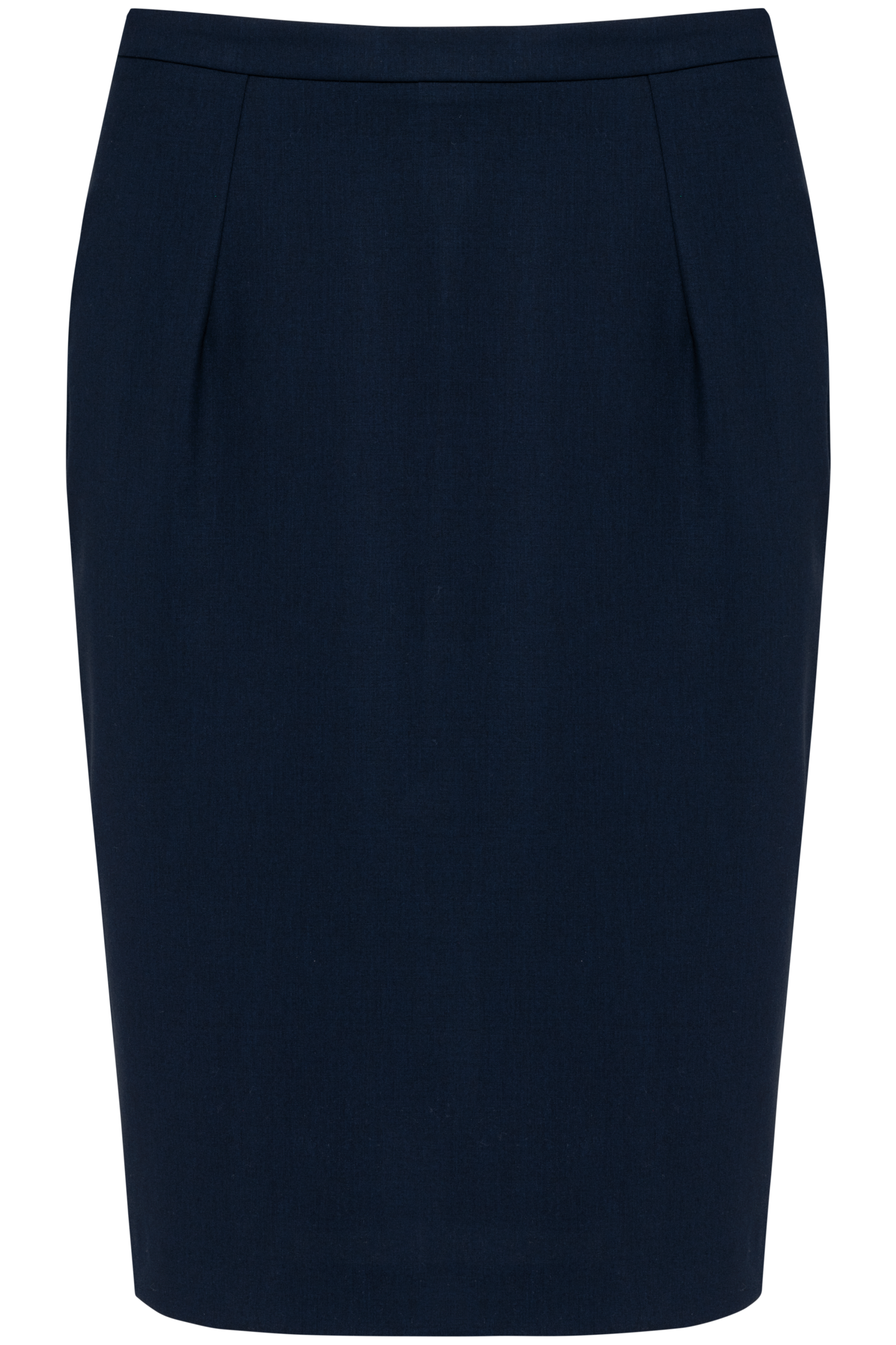 Saia Direita em Lã Stretch - Azul marinho eclipse