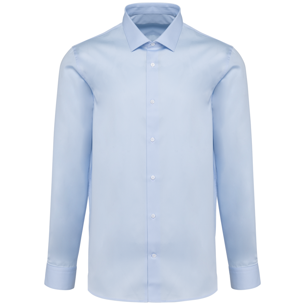 Camisa popeline manga comprida de homem - Azul céu