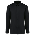 Camisa popeline de manga comprida de homem - Preto