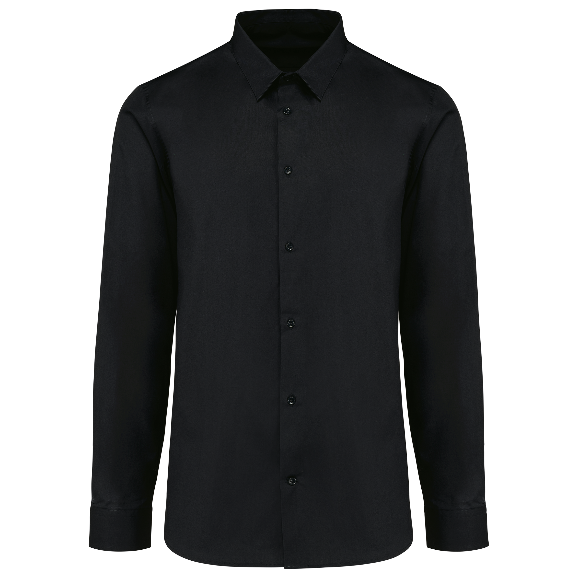 Camisa popeline de manga comprida de homem - Preto