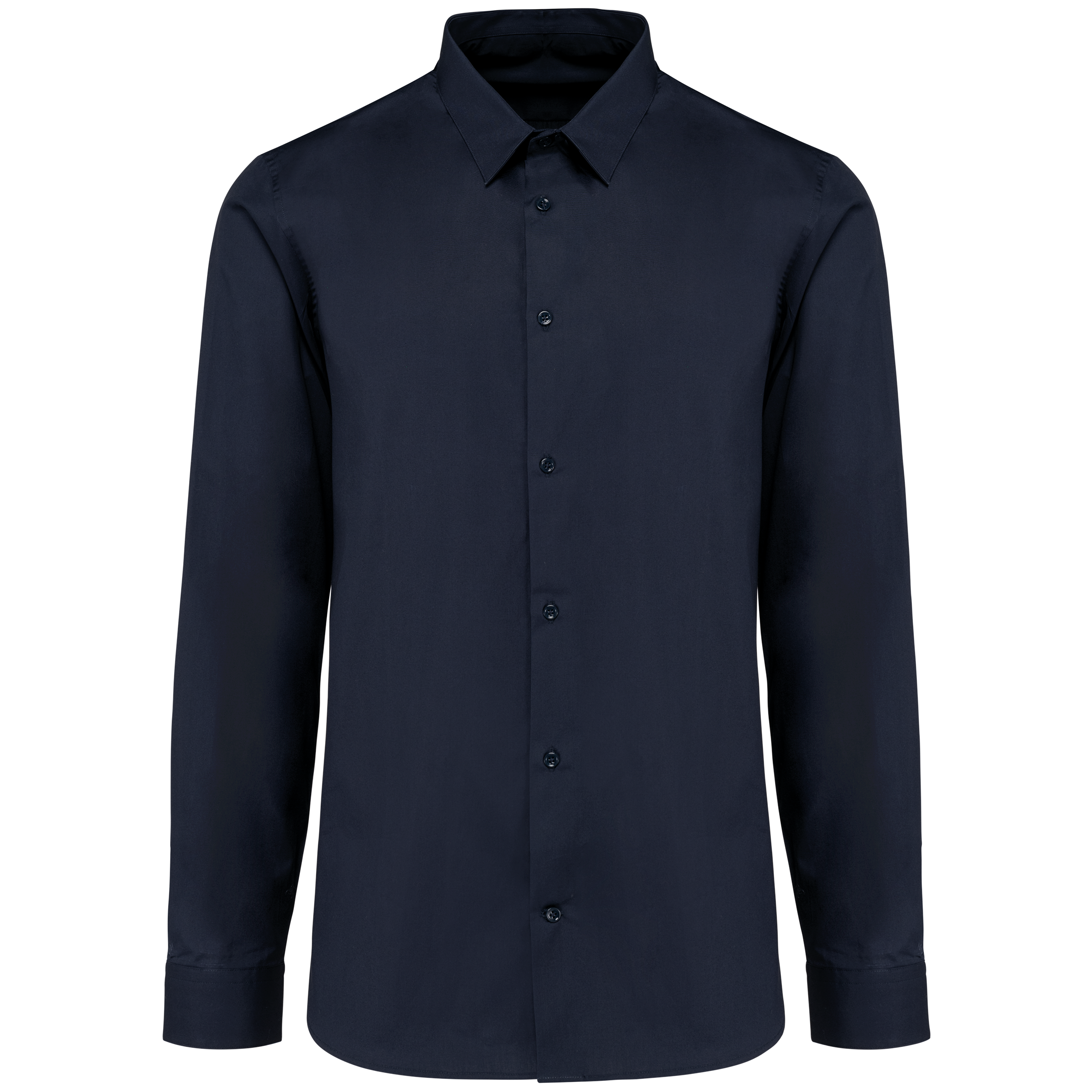 Camisa popeline de manga comprida de homem - Azul marinho escuro