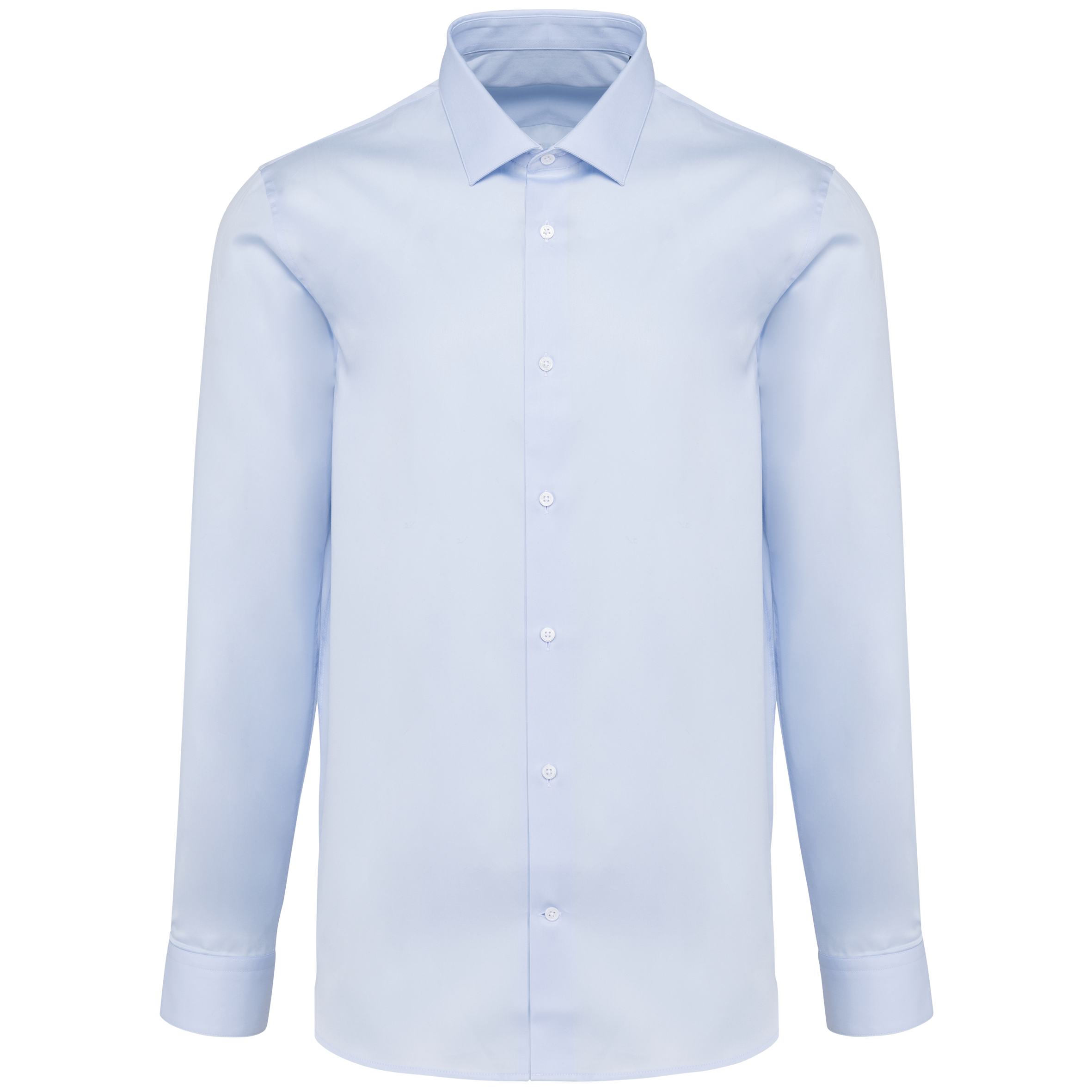 Camisa popeline de manga comprida de homem - Azul claro