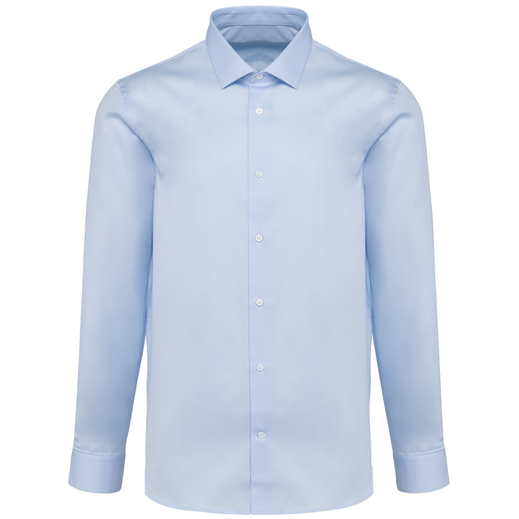 Camisa twill com manga comprida de homem - Azul claro
