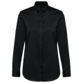 Camisa twill de manga comprida de senhora - Preto