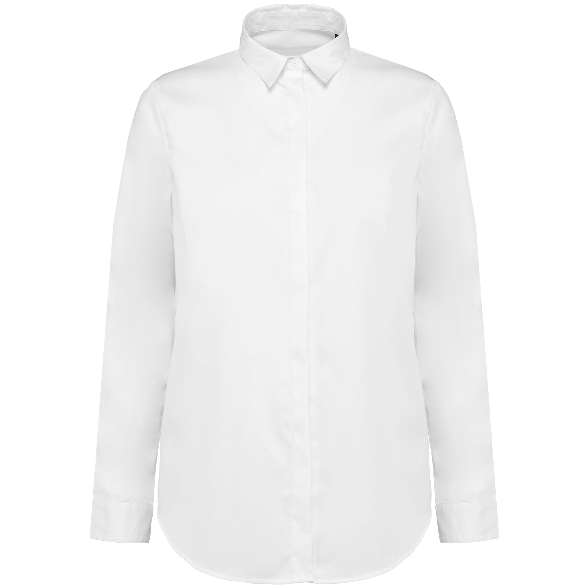Camisa twill de manga comprida de senhora - Branco